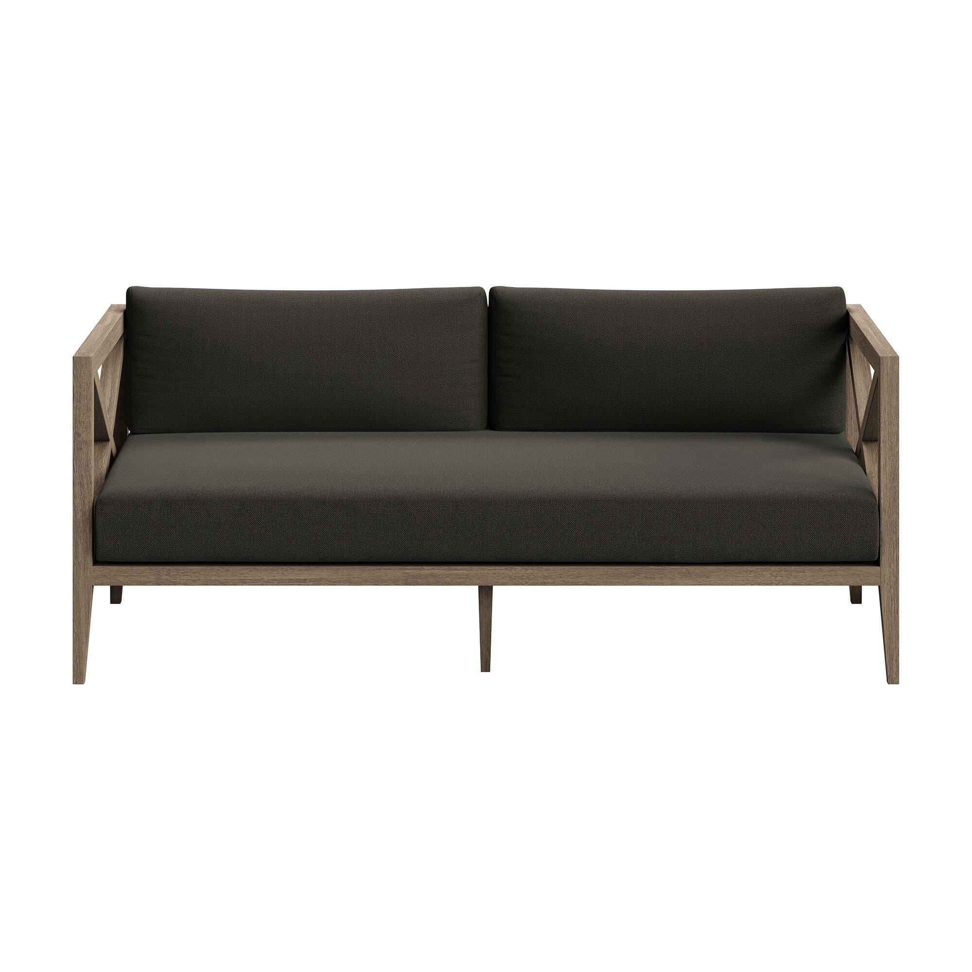 Modway Northlake Outdoor Loveseat, Flint Gray, large