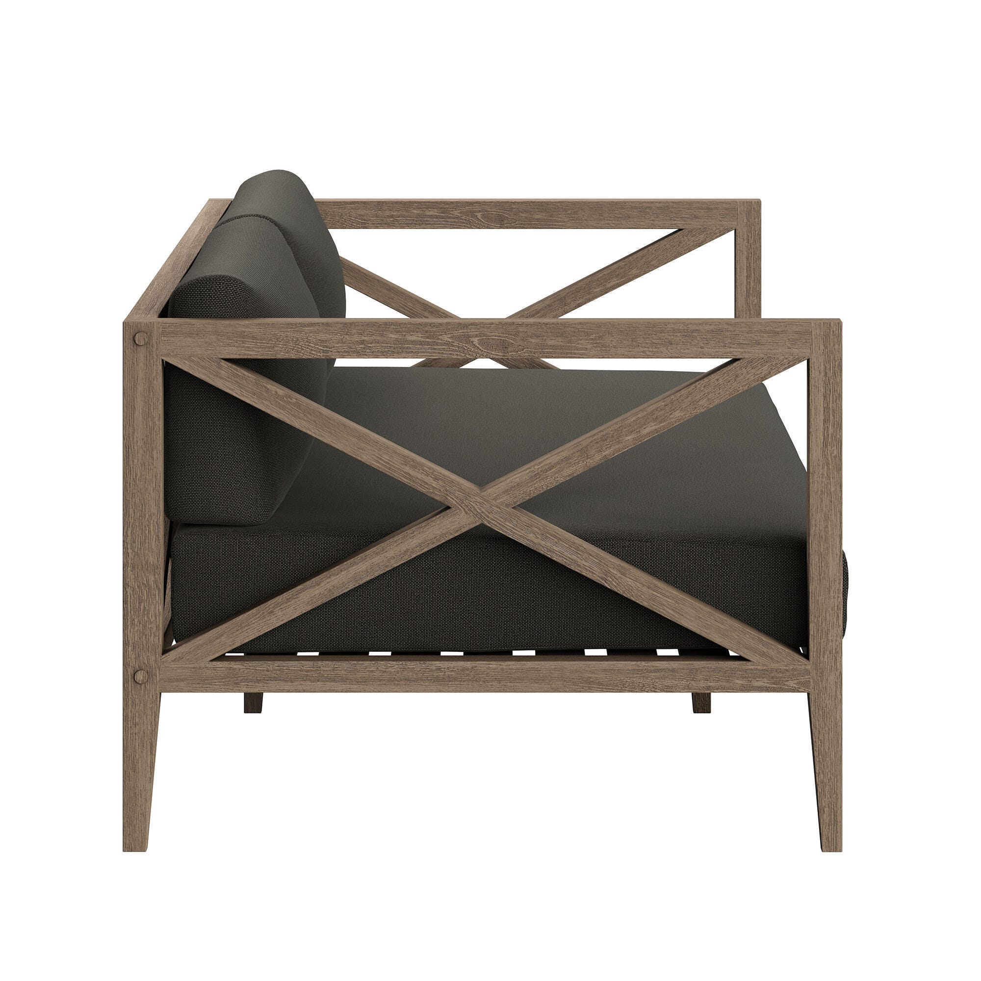 Modway Northlake Outdoor Loveseat, Flint Gray, large