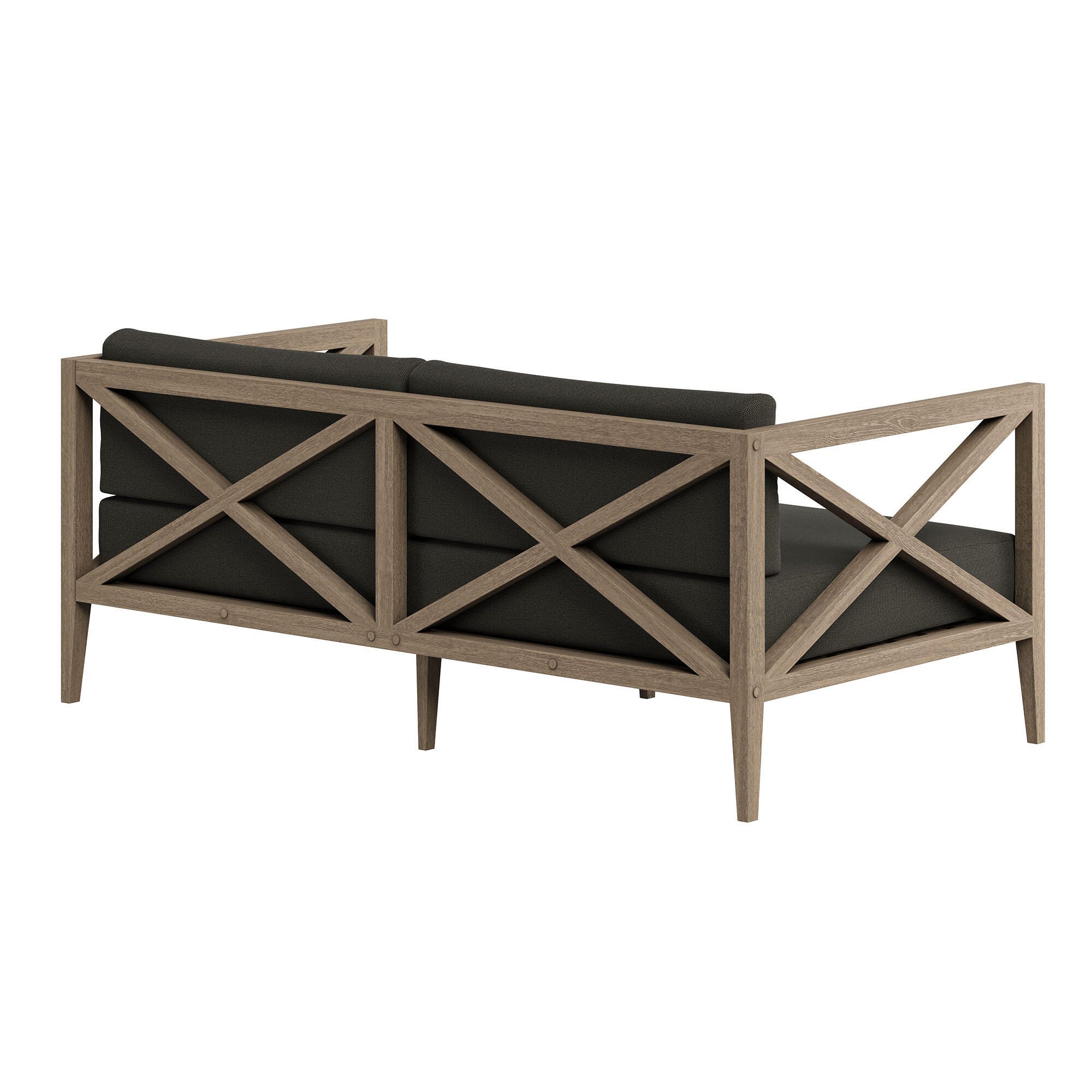 Modway Northlake Outdoor Loveseat, Flint Gray, large