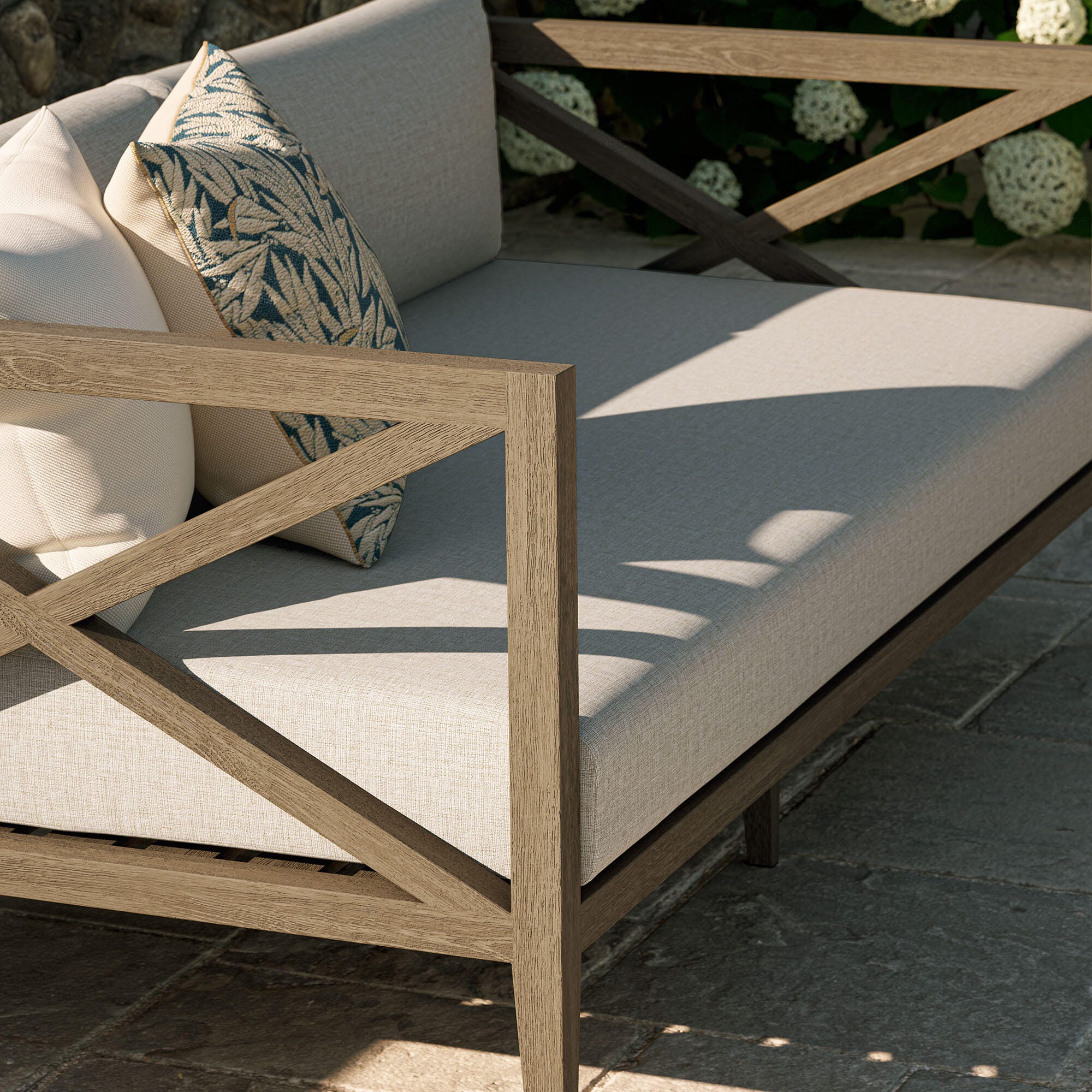 Modway Northlake Outdoor Loveseat, Pebble, large