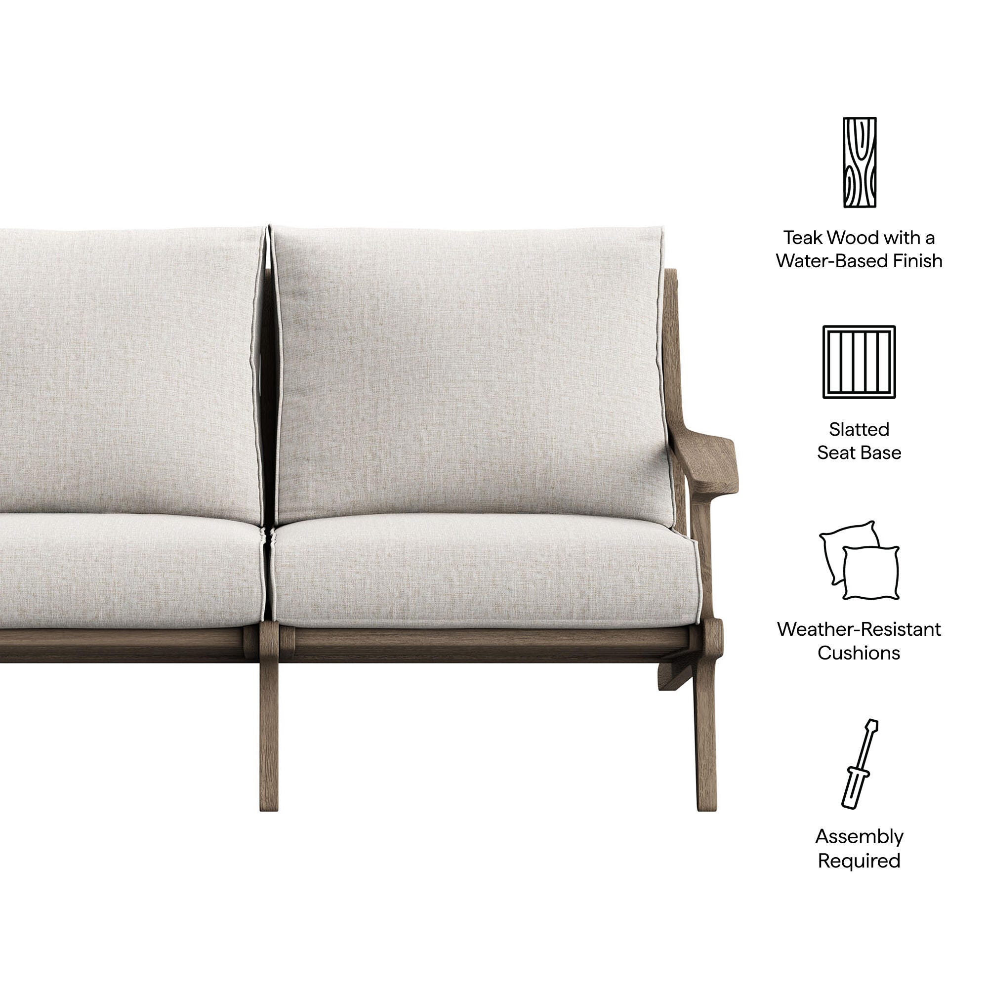 Modway Saratoga Outdoor Loveseat, Pebble, large