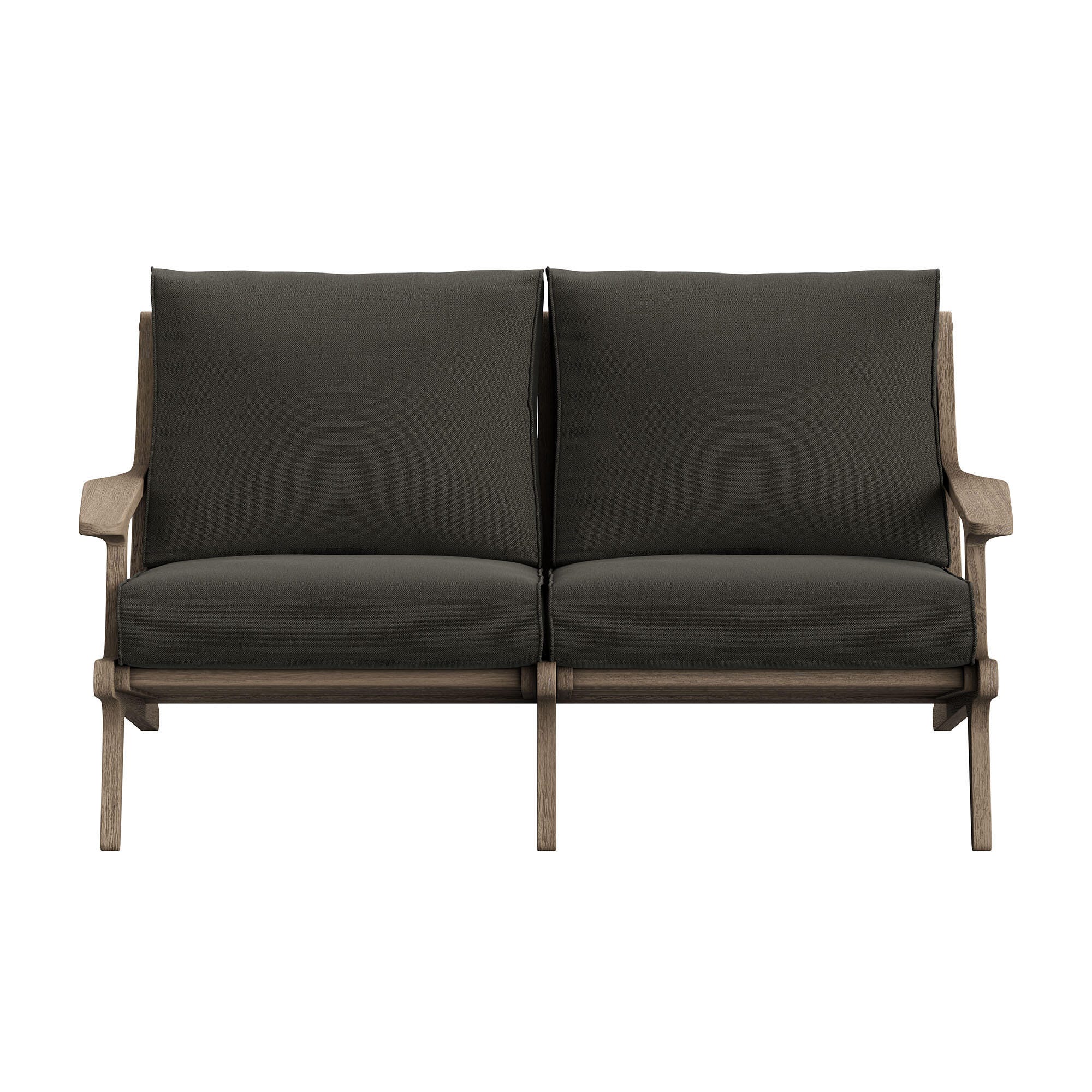 Modway Saratoga Outdoor Loveseat, Flint Gray, large