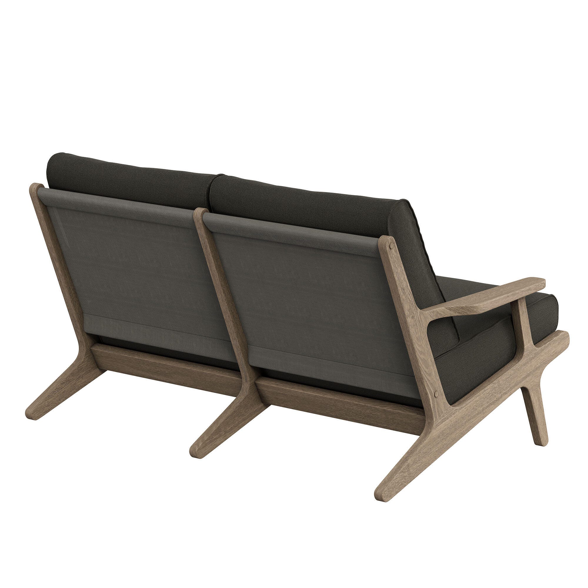 Modway Saratoga Outdoor Loveseat, Flint Gray, large