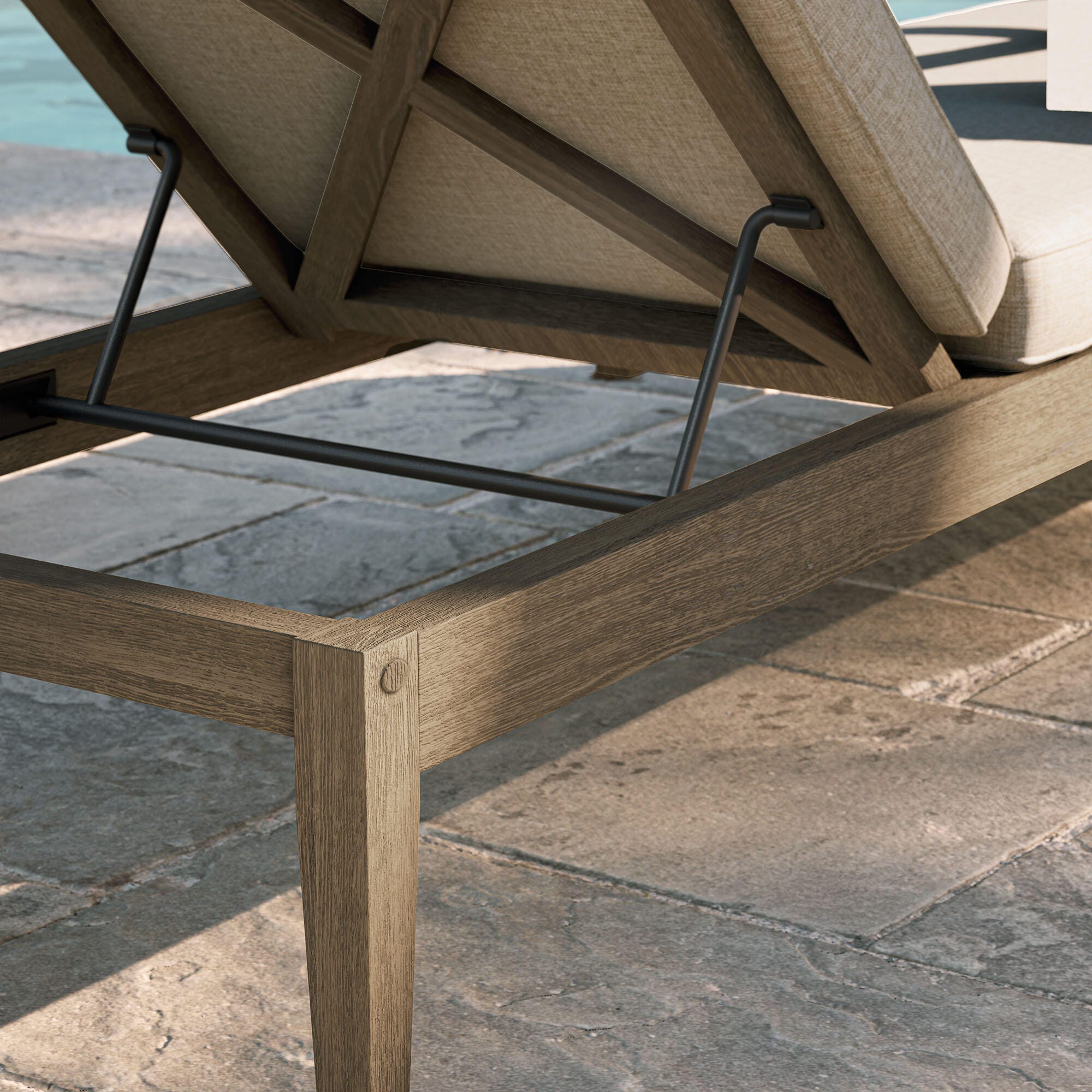 Modway Northlake Outdoor Chaise Lounge, Pebble, large