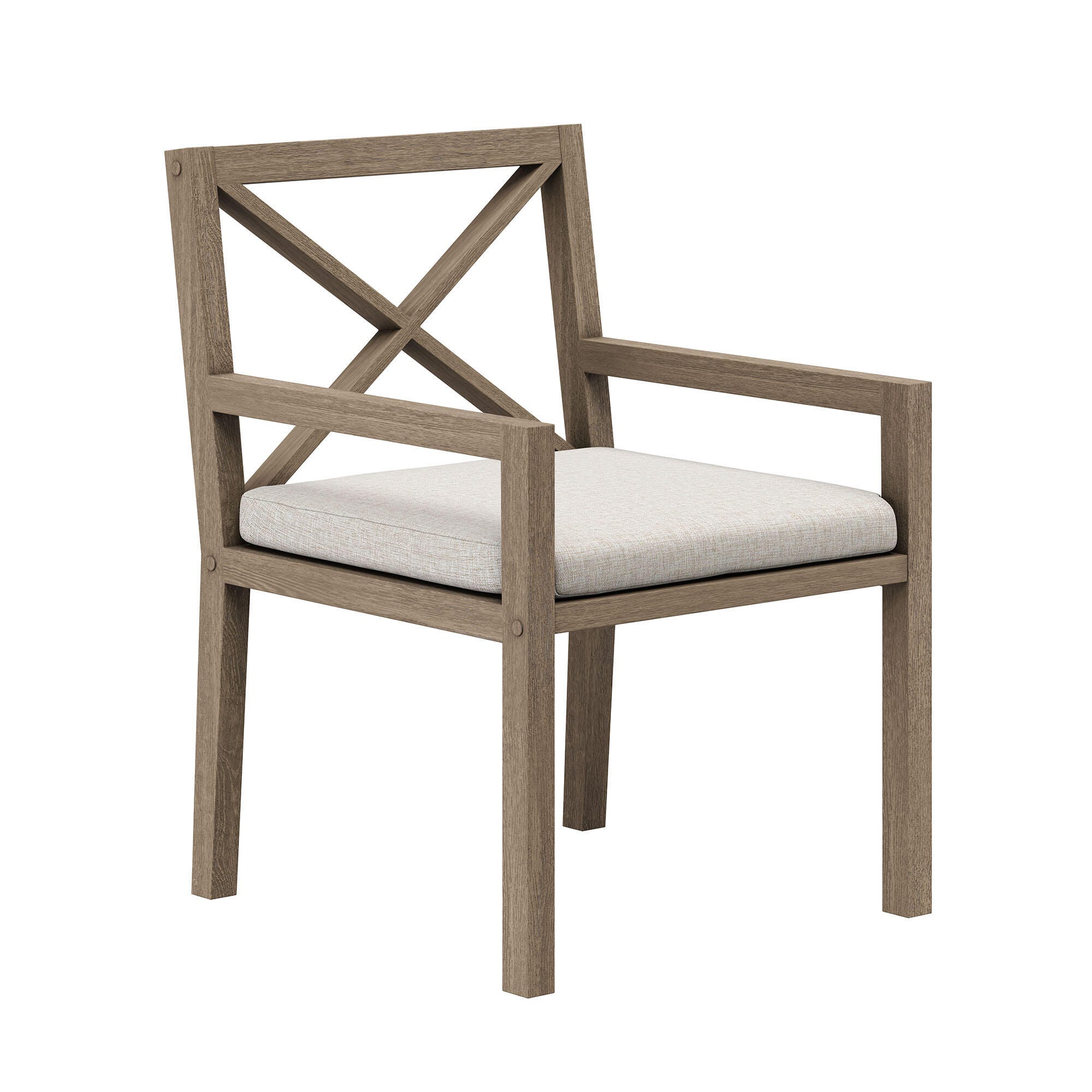 Modway Northlake Outdoor Dining Armchair, Pebble, large