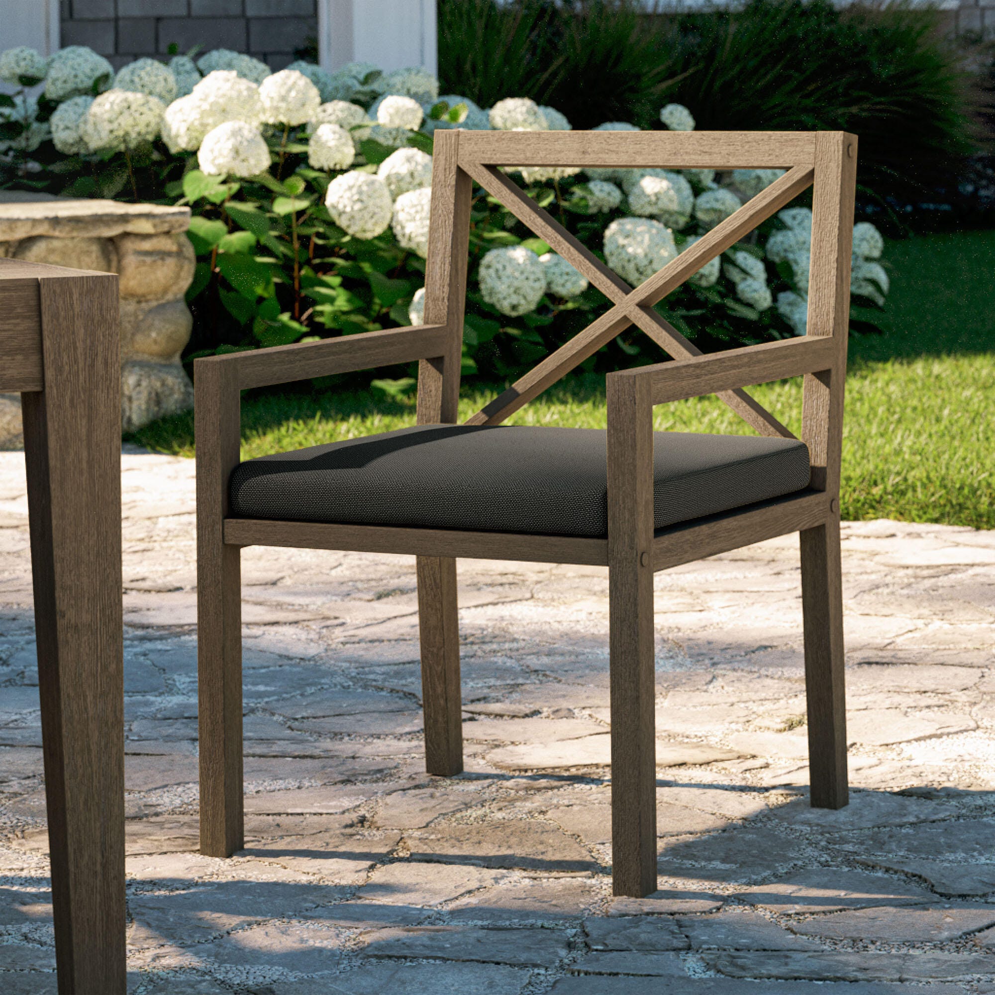 Modway Northlake Outdoor Dining Armchair, Flint Gray, rollover