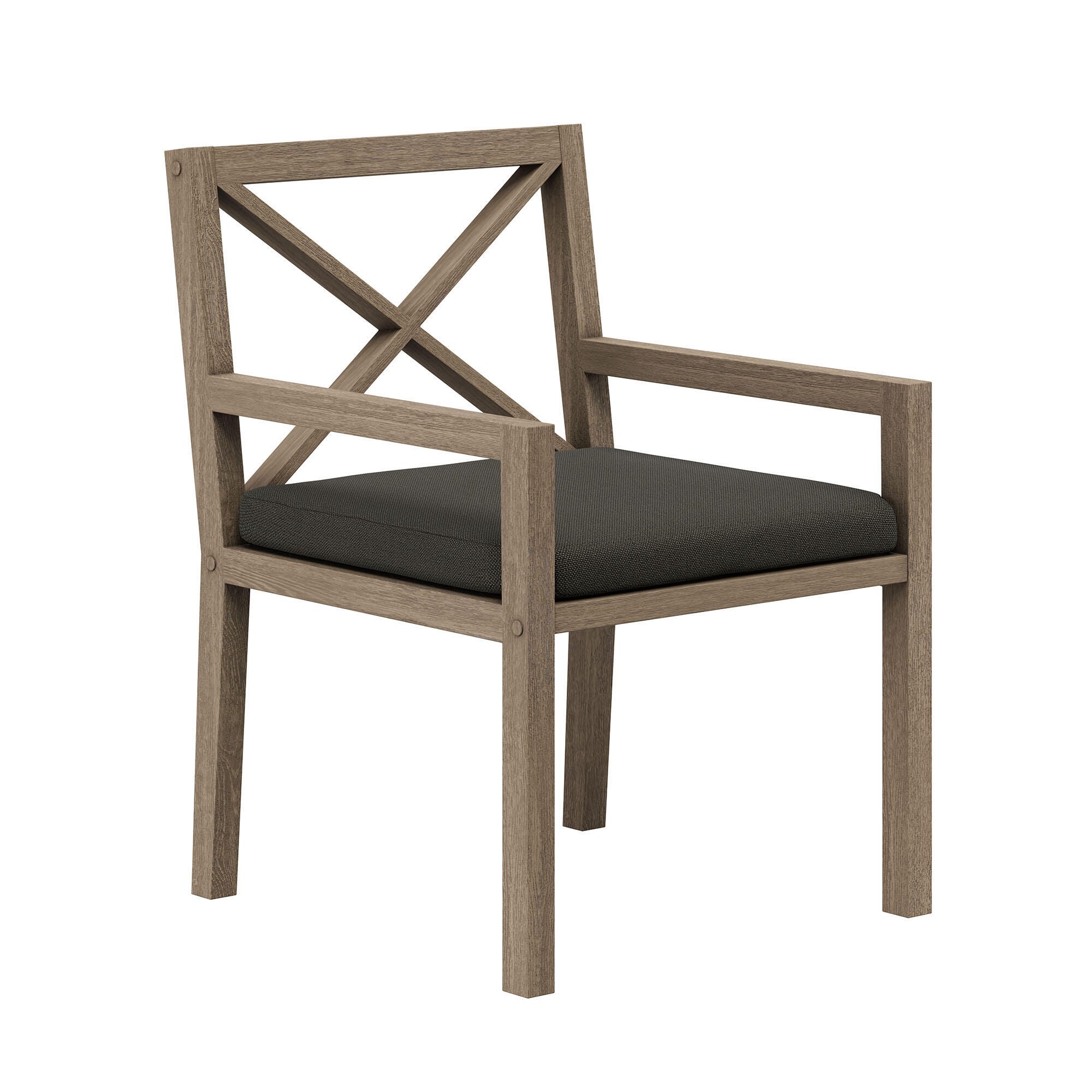 Modway Northlake Outdoor Dining Armchair, Flint Gray, large
