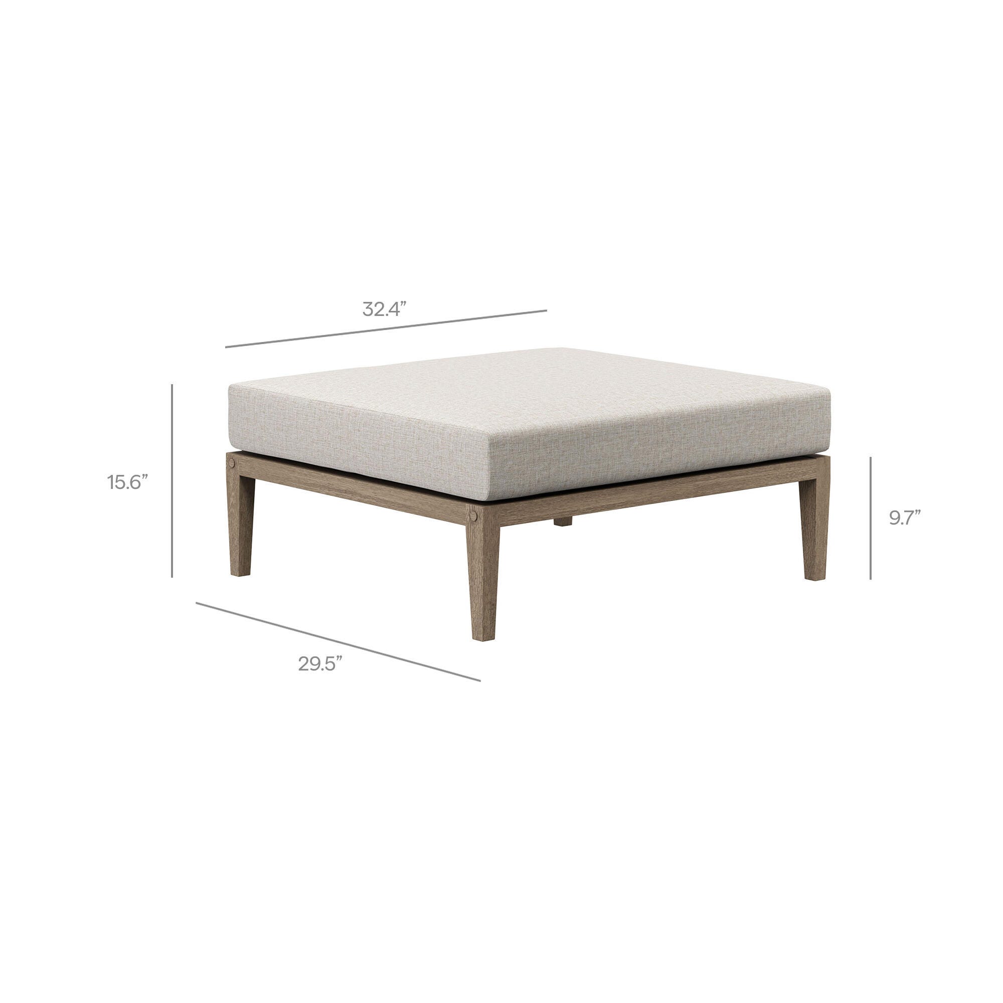 Modway Northlake Outdoor Ottoman, Pebble, large