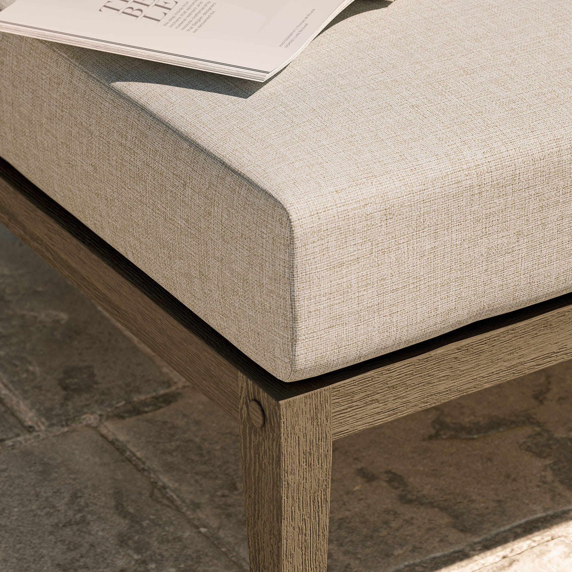 Modway Northlake Outdoor Ottoman, Pebble, large