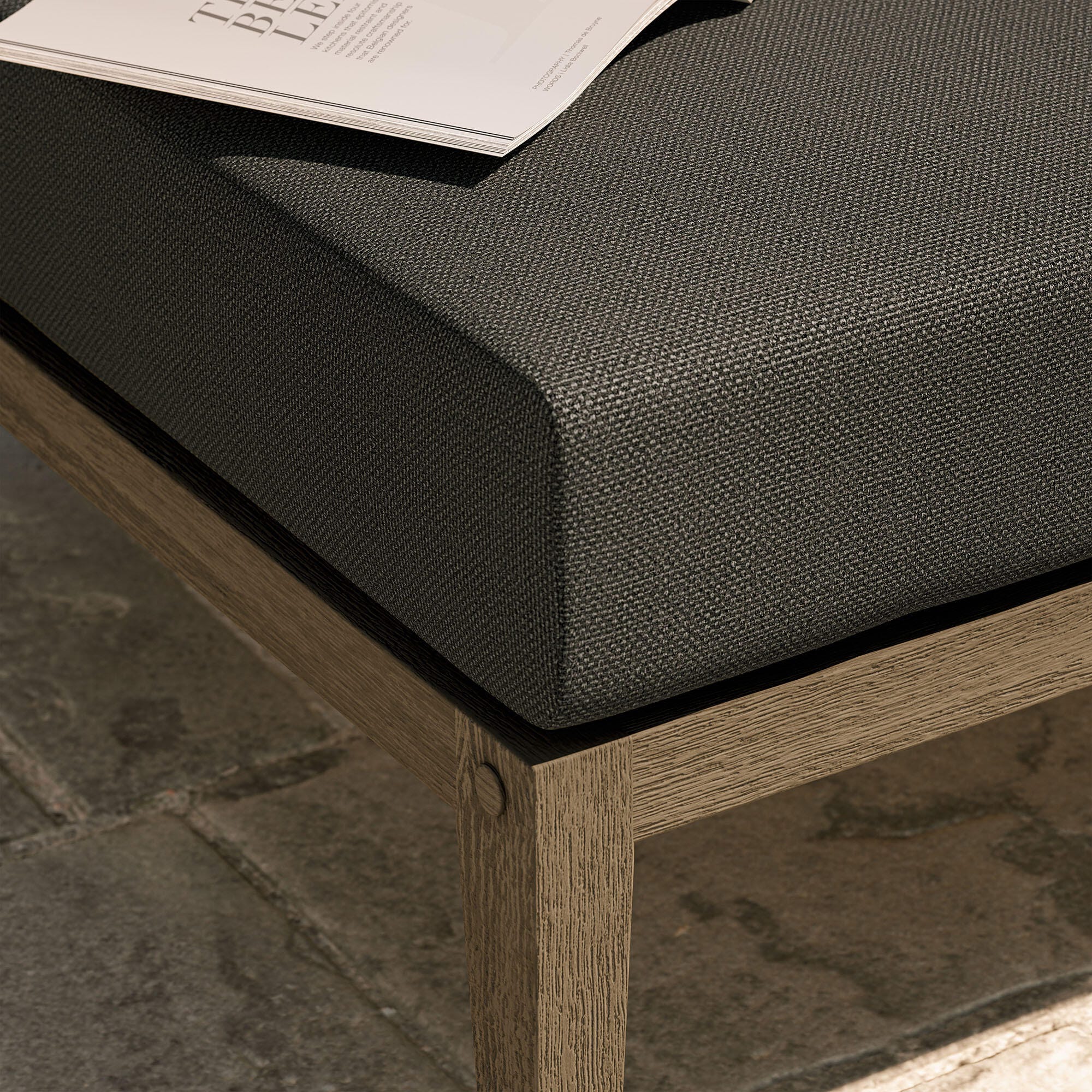 Modway Northlake Outdoor Ottoman, Flint Gray, large