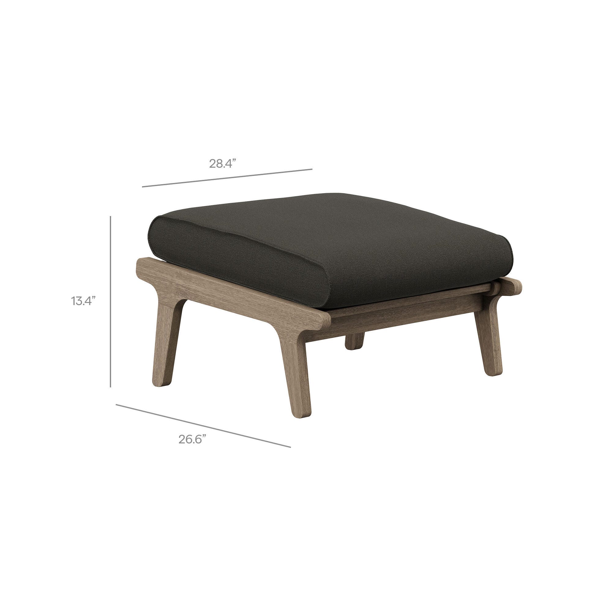Modway Saratoga Outdoor Ottoman, Flint Gray, large