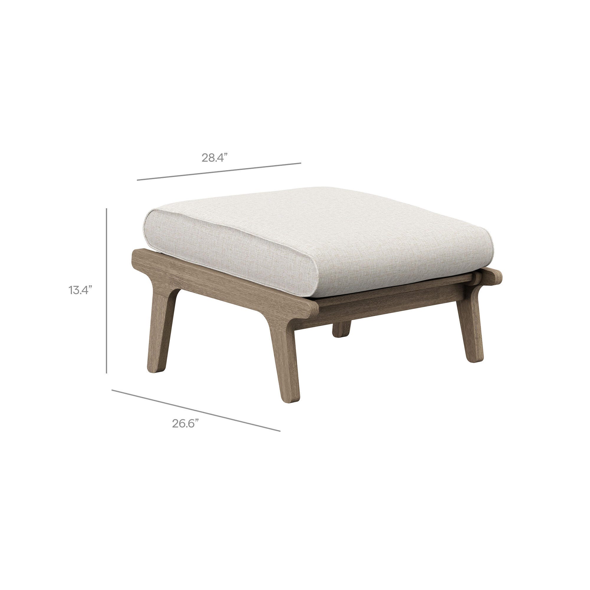 Modway Saratoga Outdoor Ottoman, Pebble, large