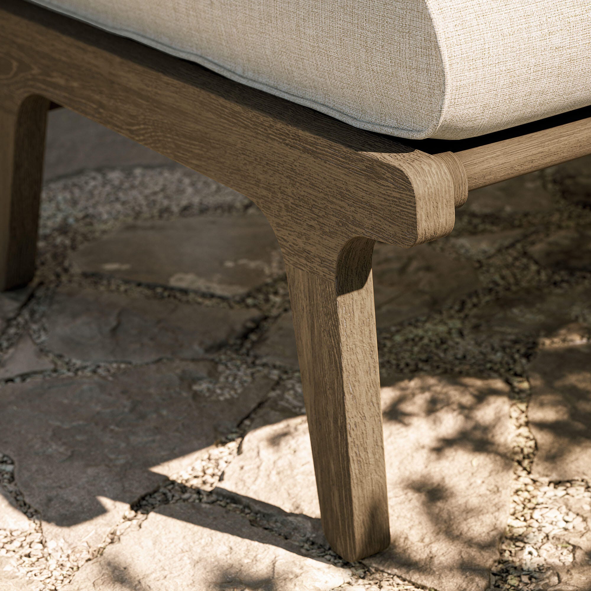 Modway Saratoga Outdoor Ottoman, Pebble, large