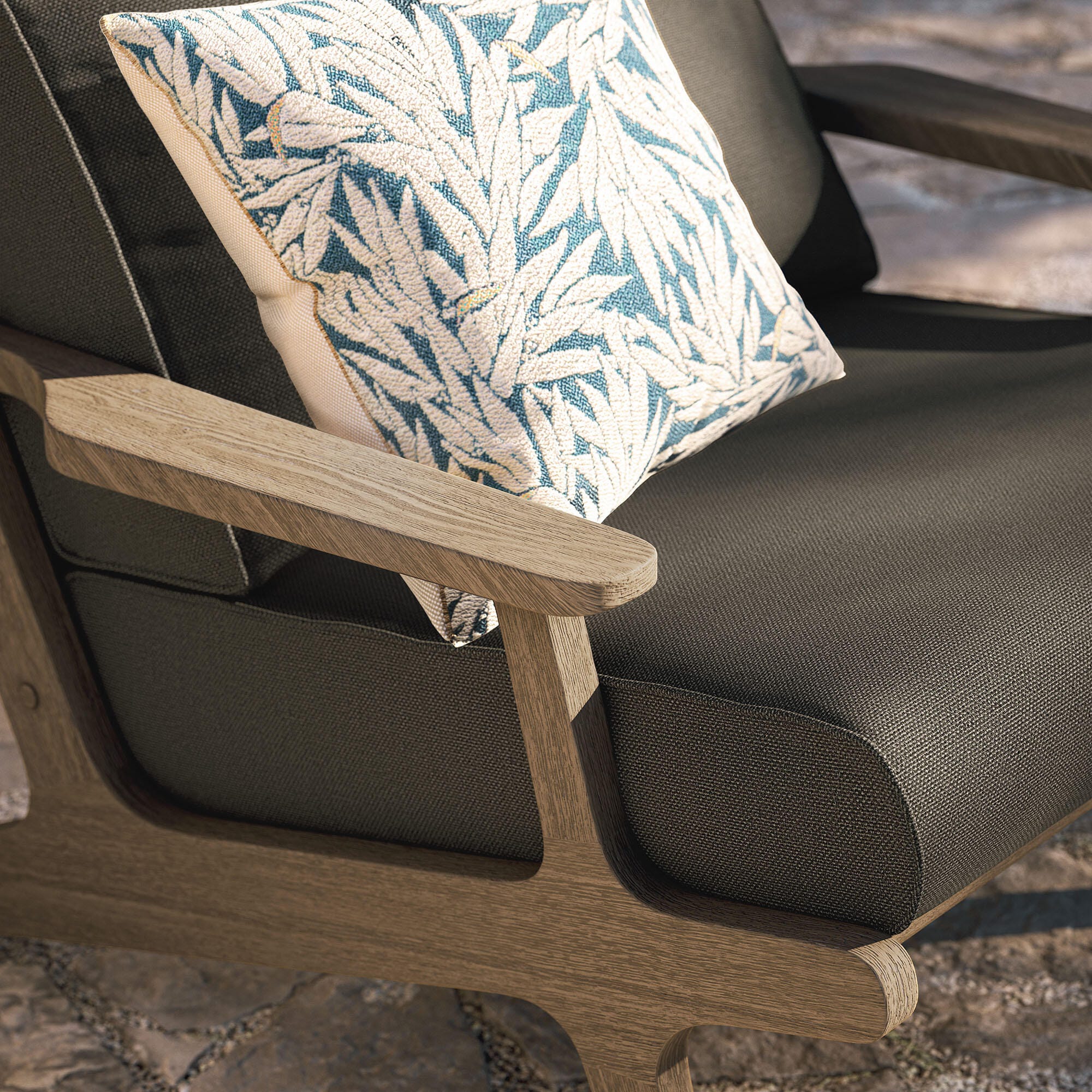 Modway Saratoga Outdoor Lounge Chair, Flint Gray, large