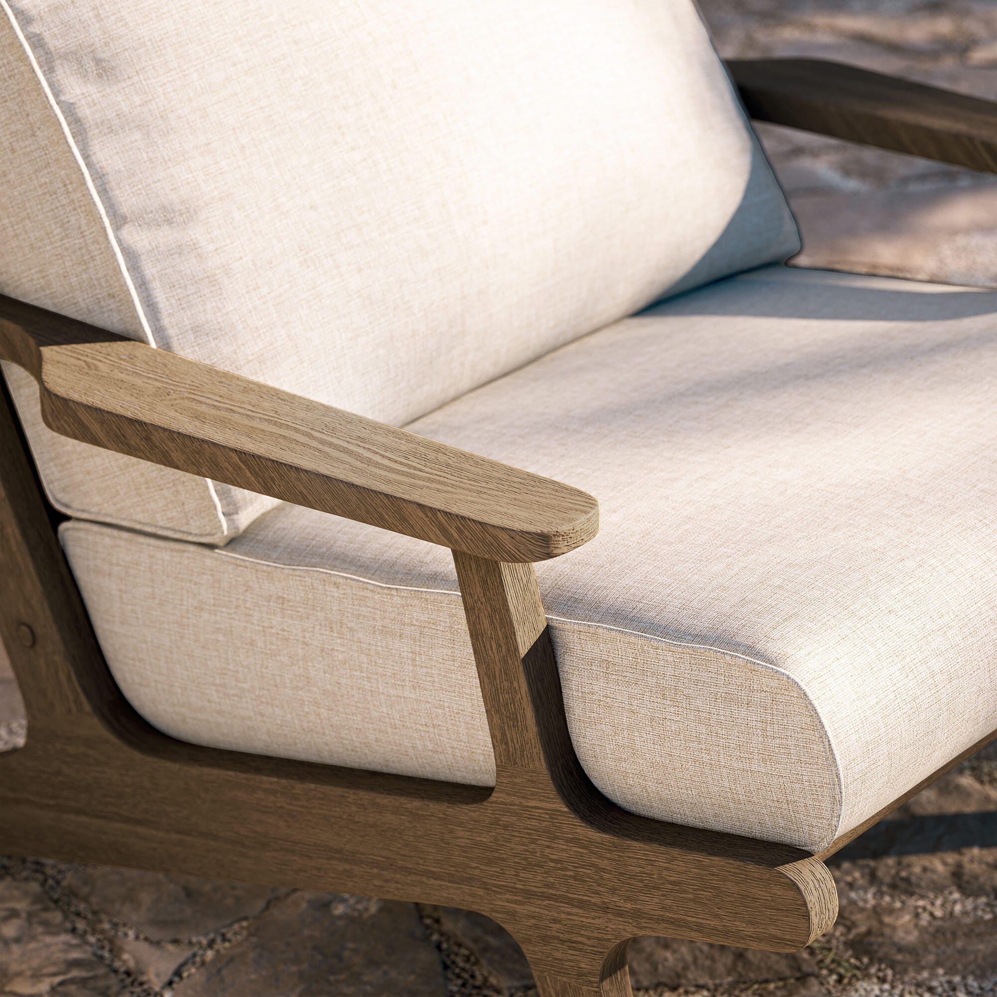 Modway Saratoga Outdoor Lounge Chair, Pebble, large