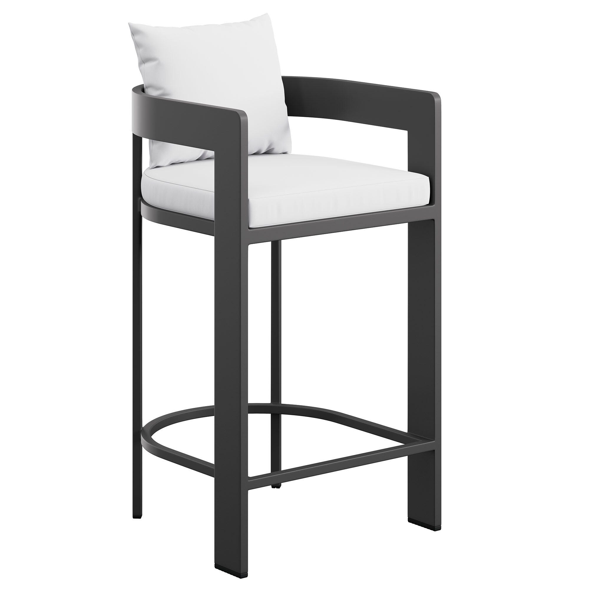 Modway Tahoe Outdoor Bar Stool, White, large