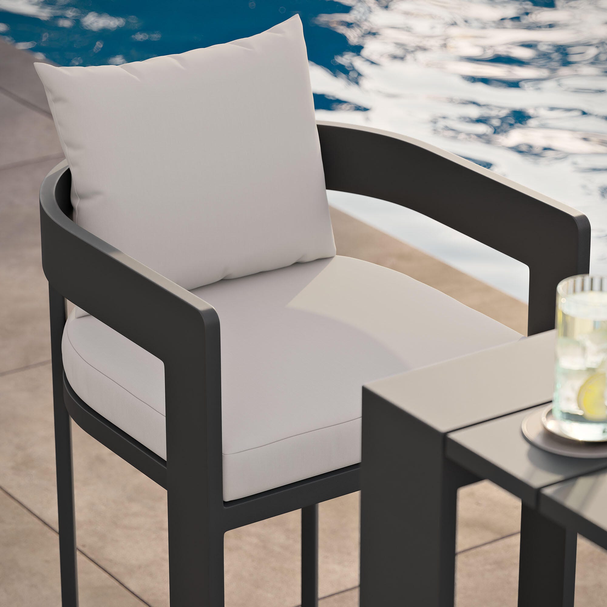Modway Tahoe Outdoor Bar Stool, White, large