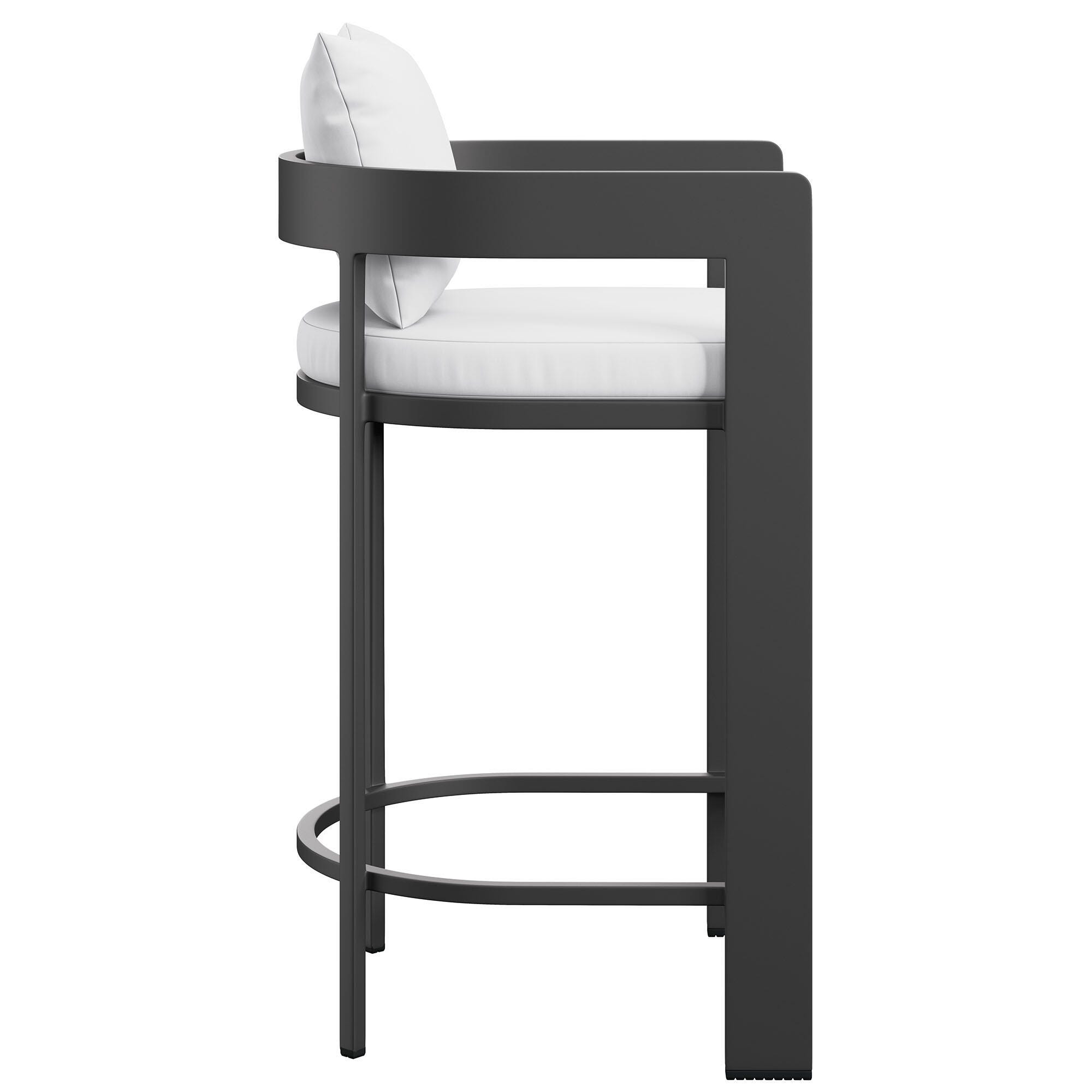 Modway Tahoe Outdoor Bar Stool, White, large