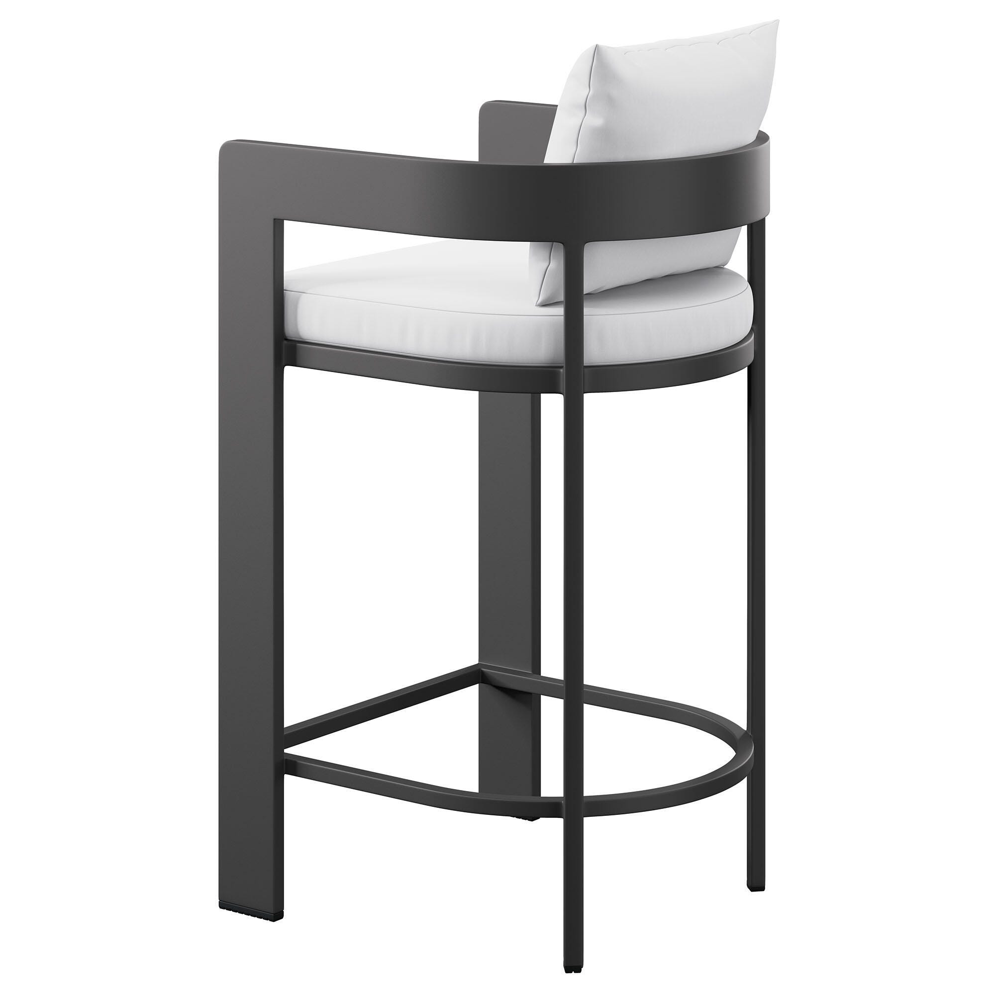 Modway Tahoe Outdoor Bar Stool, White, large