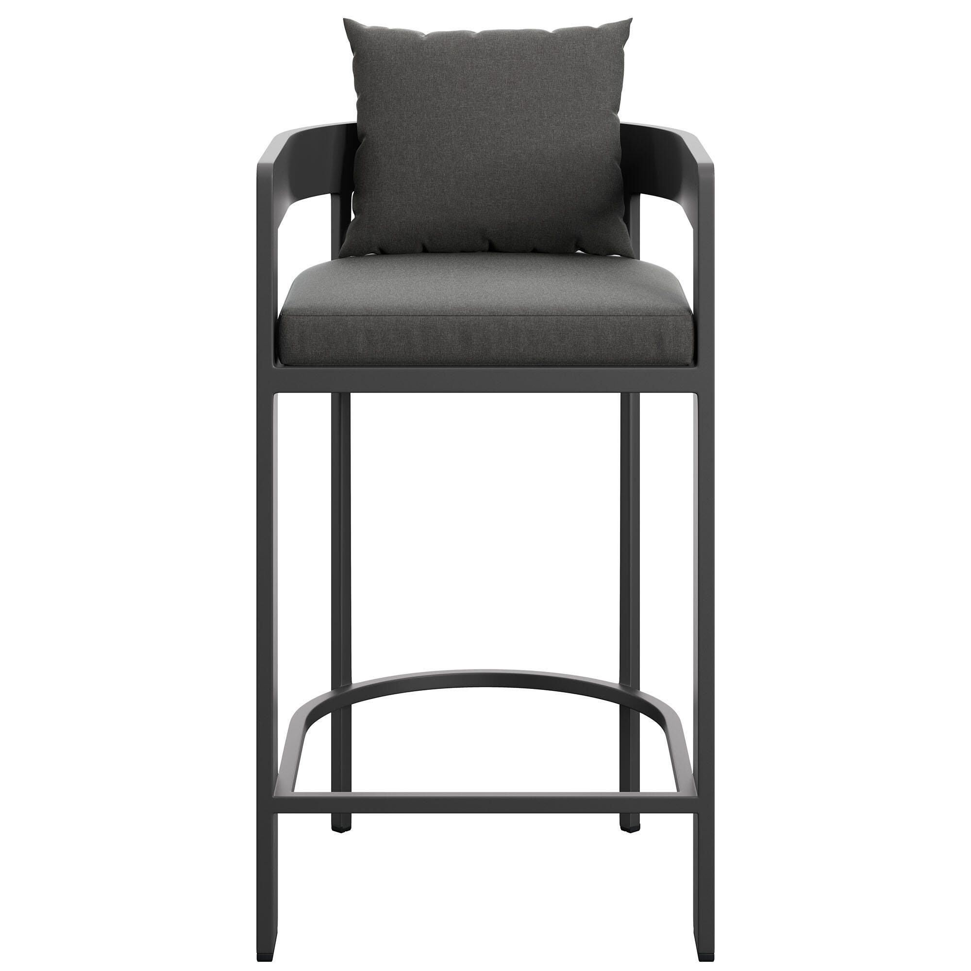Modway Tahoe Outdoor Bar Stool, Charcoal, large