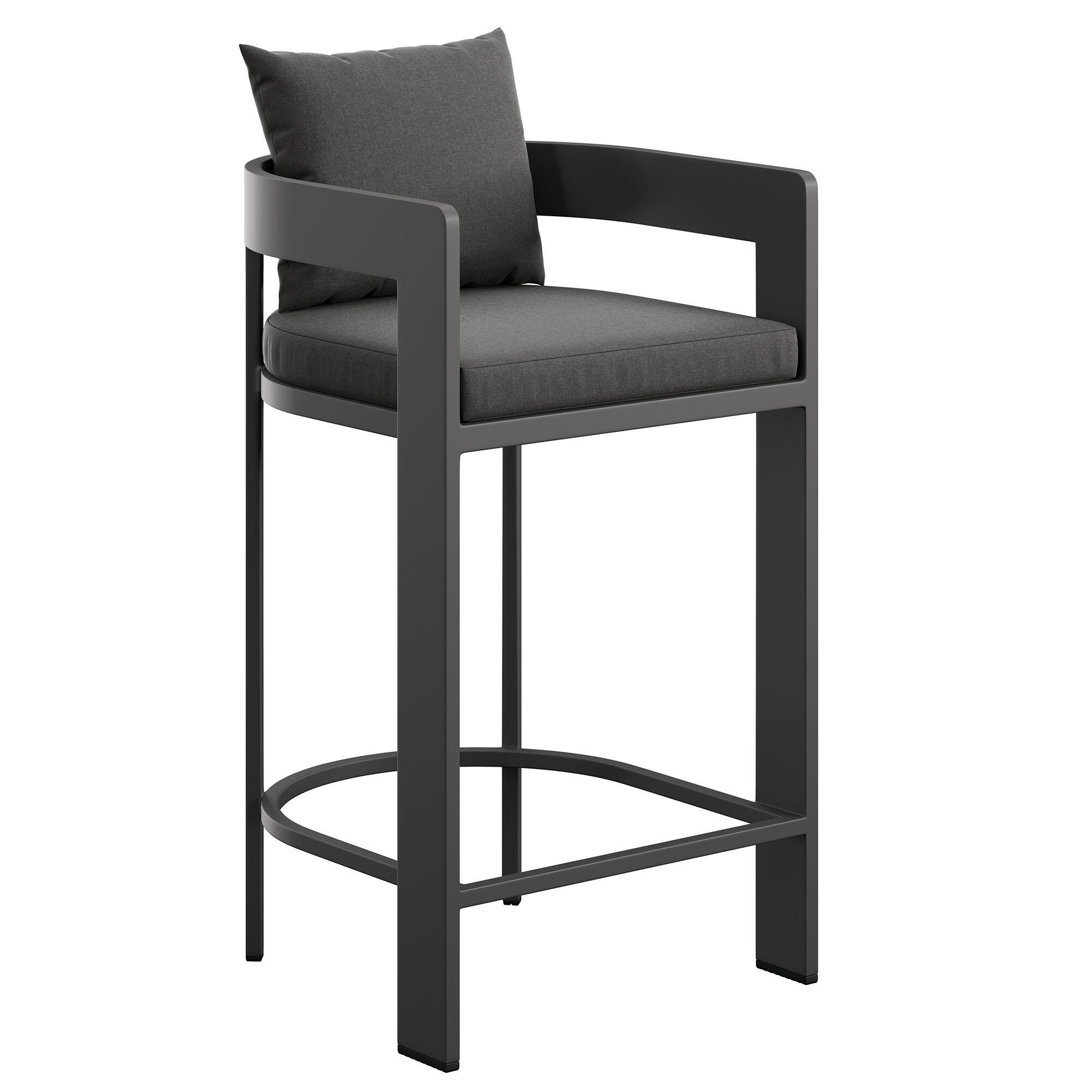 Modway Tahoe Outdoor Bar Stool, Charcoal, large