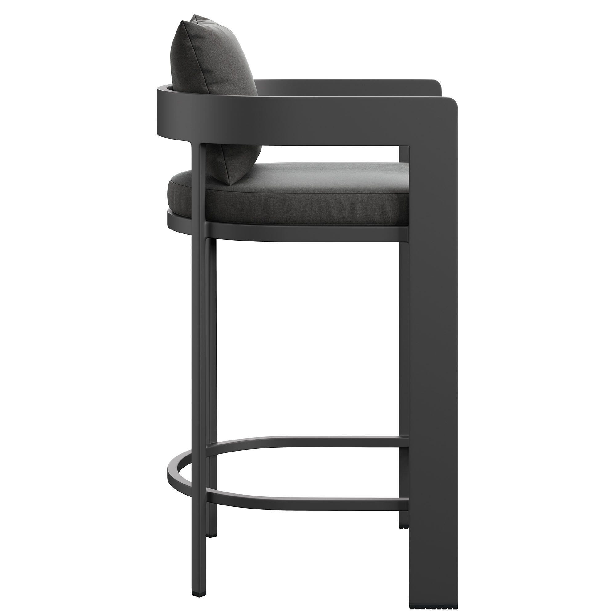 Modway Tahoe Outdoor Bar Stool, Charcoal, large
