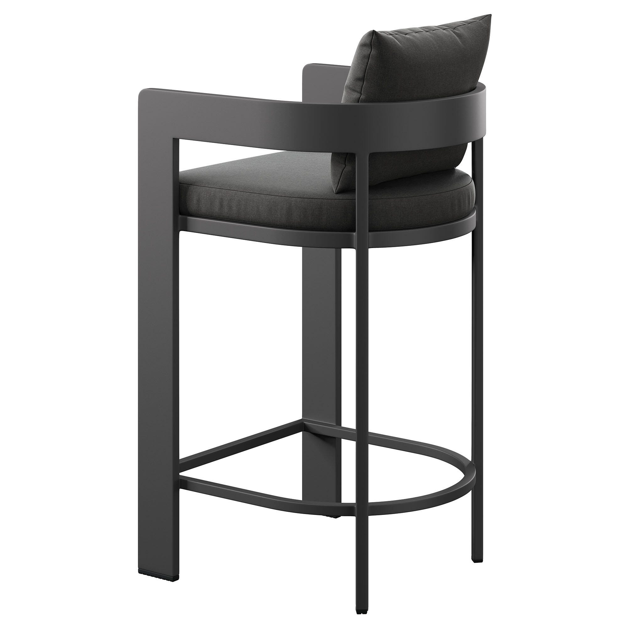 Modway Tahoe Outdoor Bar Stool, Charcoal, large