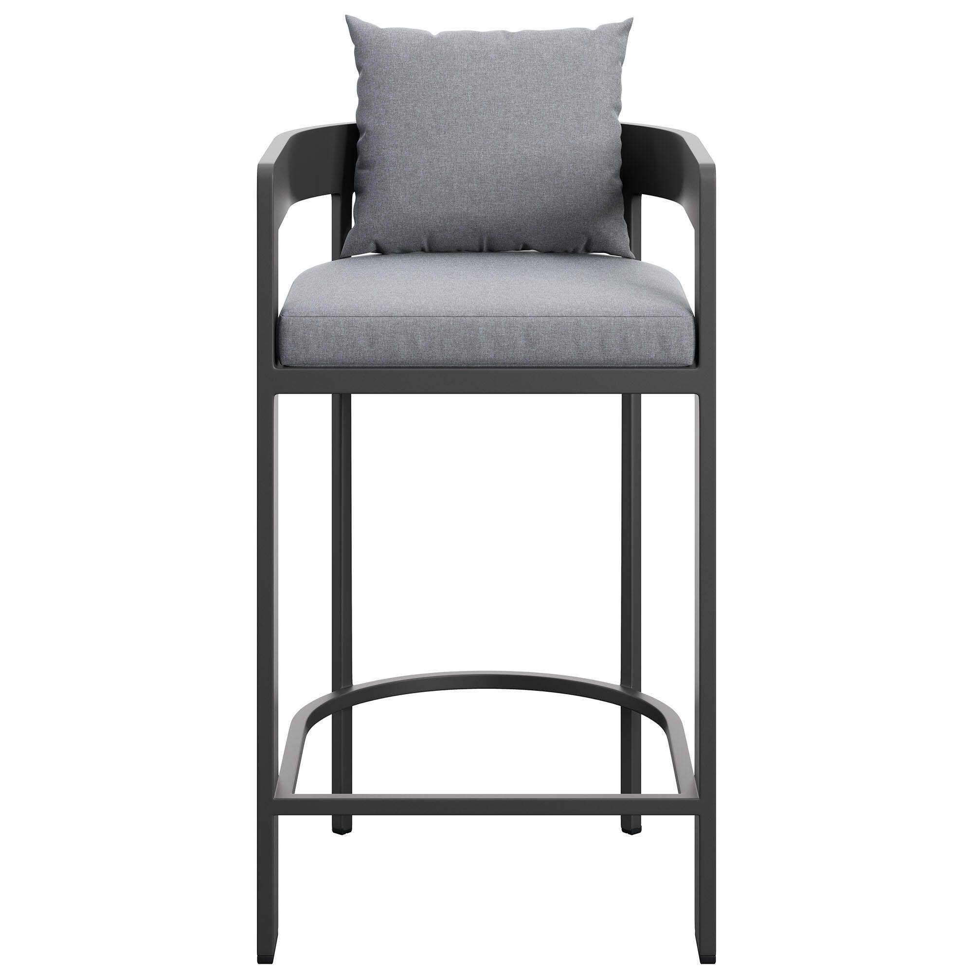 Modway Tahoe Outdoor Bar Stool, Gray, large