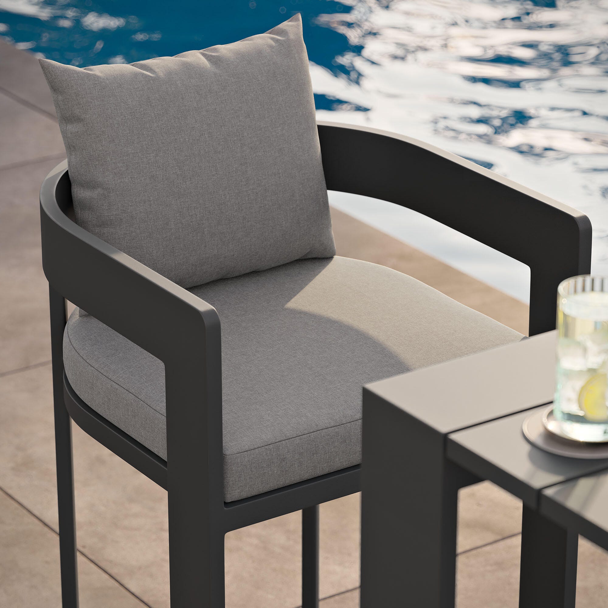 Modway Tahoe Outdoor Bar Stool, Gray, large