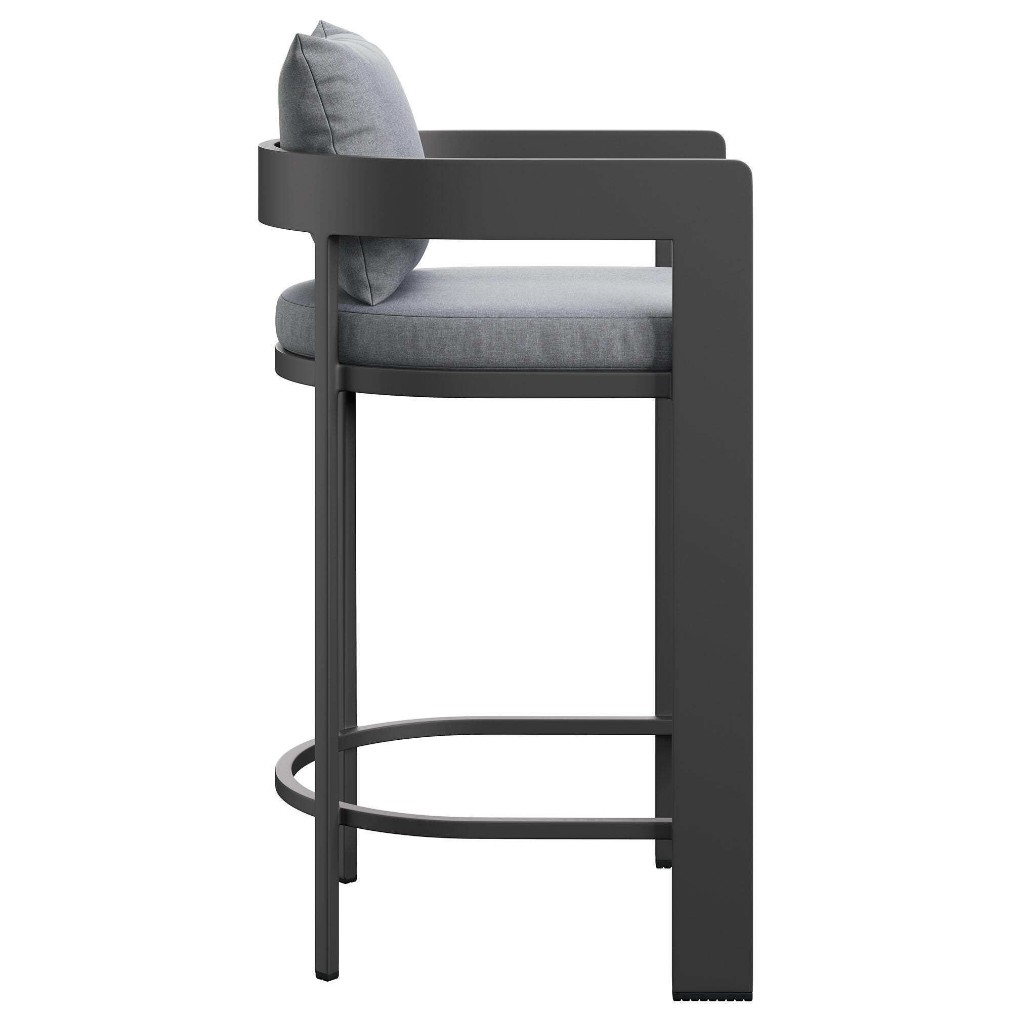 Modway Tahoe Outdoor Bar Stool, Gray, large