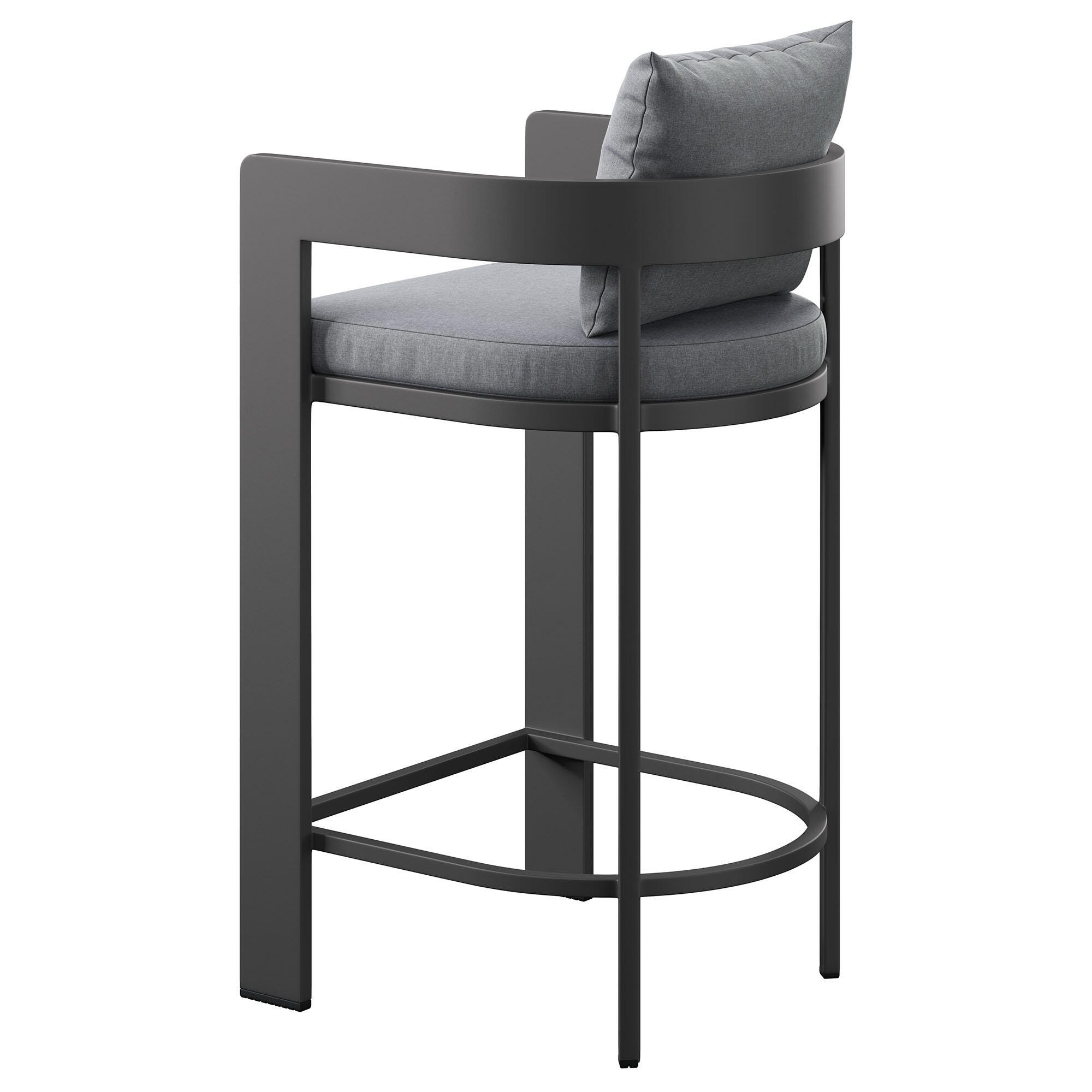 Modway Tahoe Outdoor Bar Stool, Gray, large