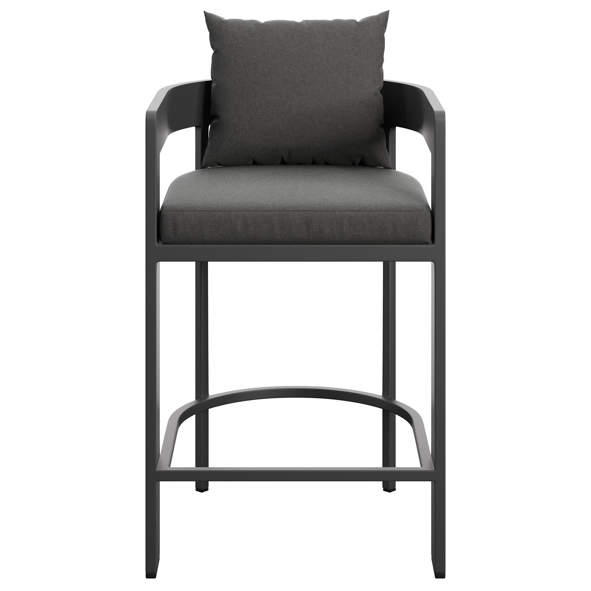 Modway Tahoe Outdoor Bar Stool, Charcoal, large