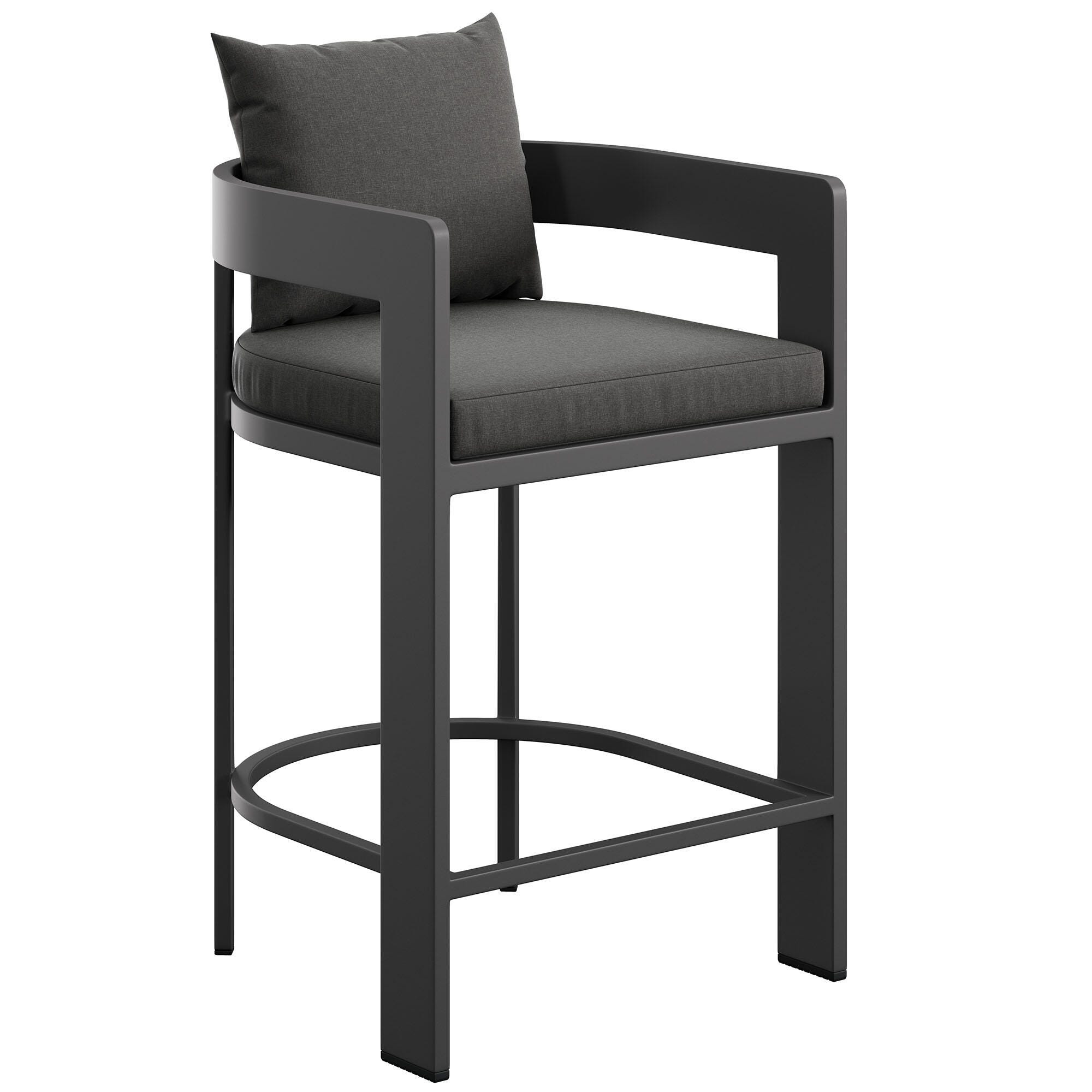 Modway Tahoe Outdoor Bar Stool, Charcoal, large