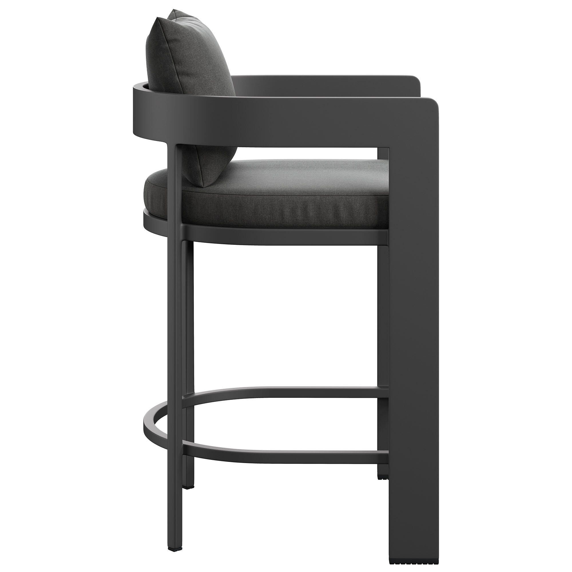 Modway Tahoe Outdoor Bar Stool, Charcoal, large