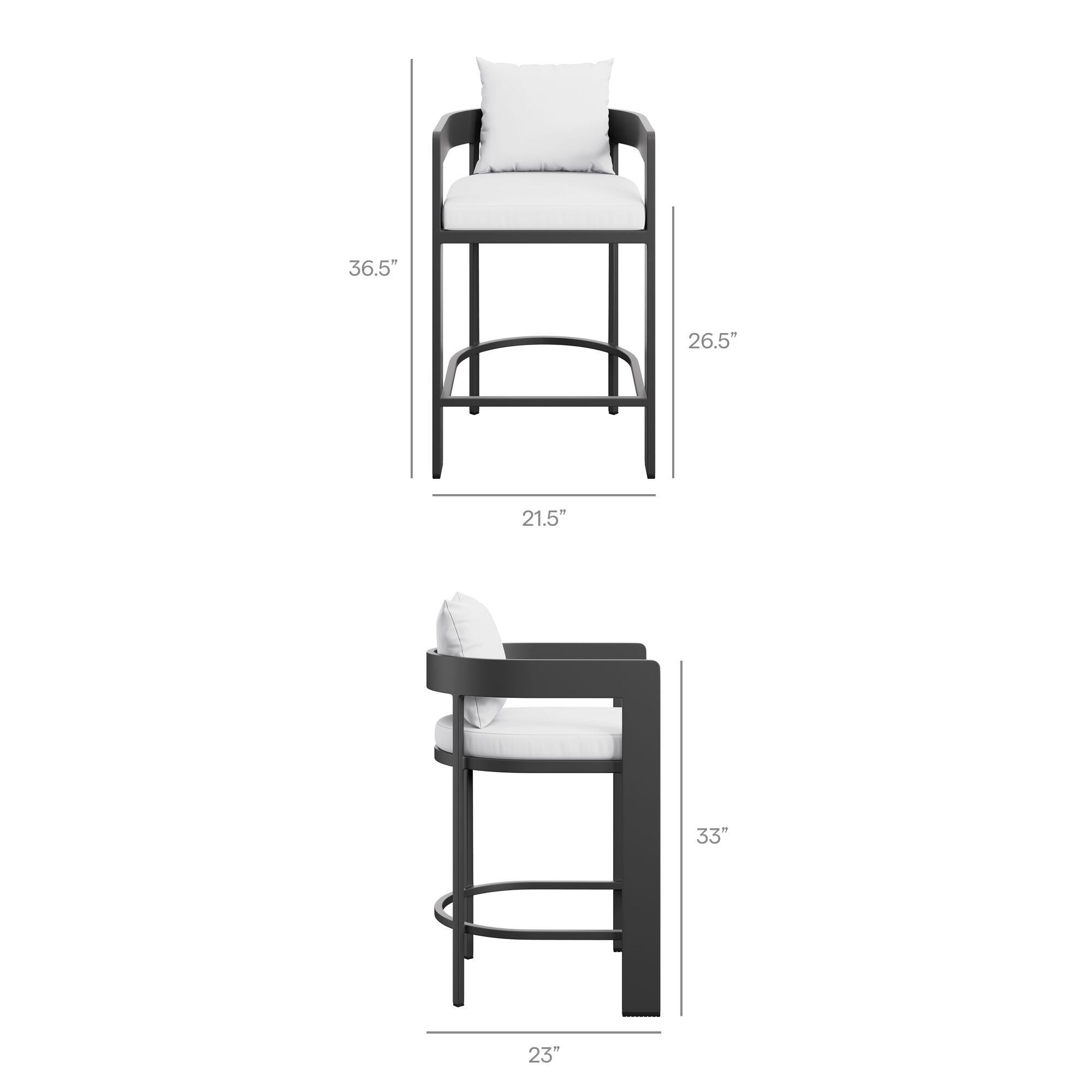 Modway Tahoe Outdoor Bar Stool, White, large