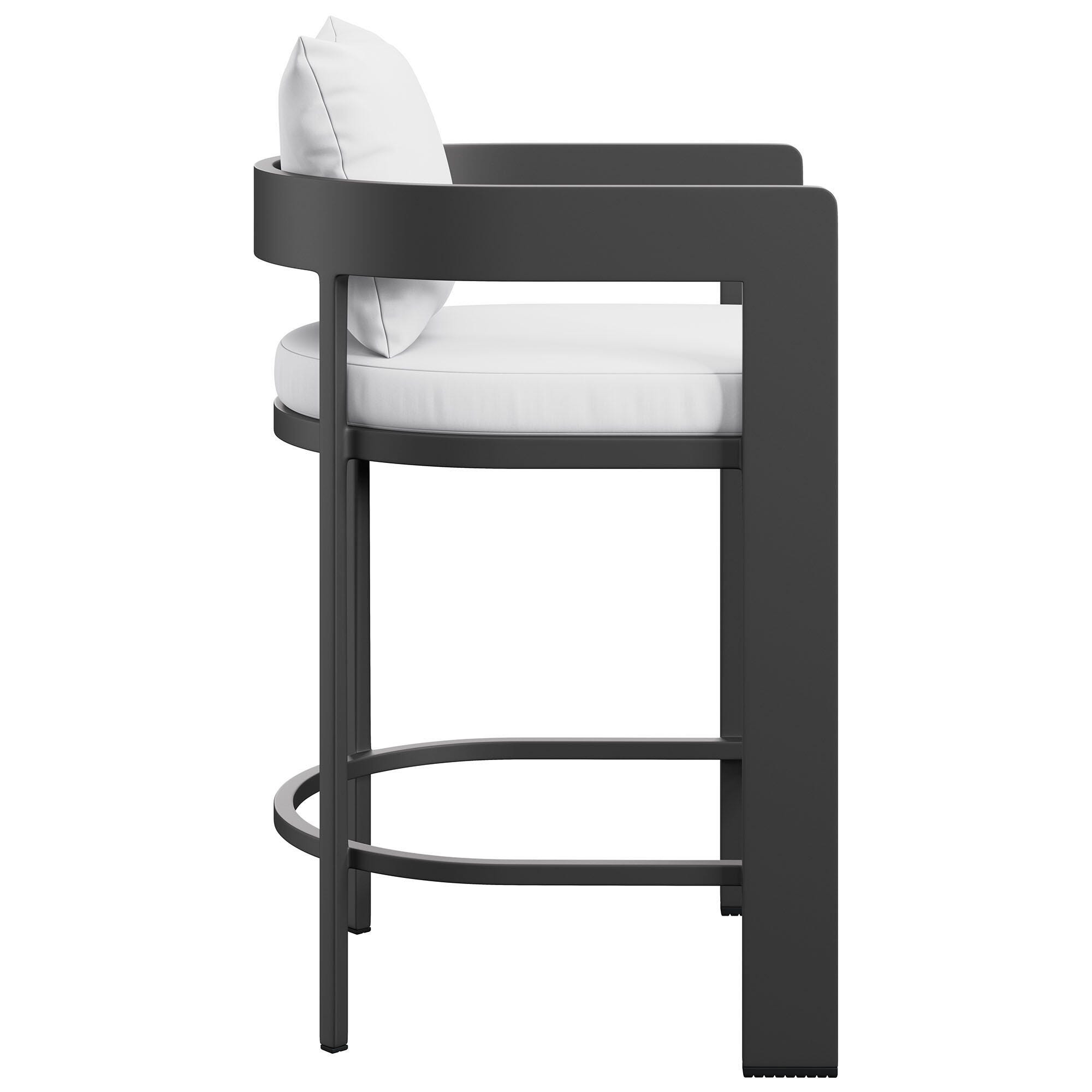 Modway Tahoe Outdoor Bar Stool, White, large