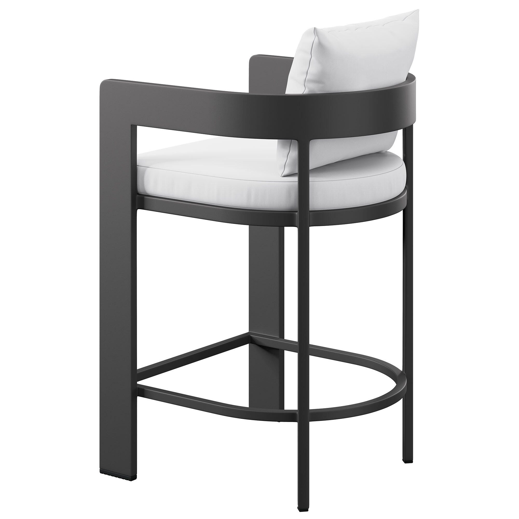 Modway Tahoe Outdoor Bar Stool, White, large