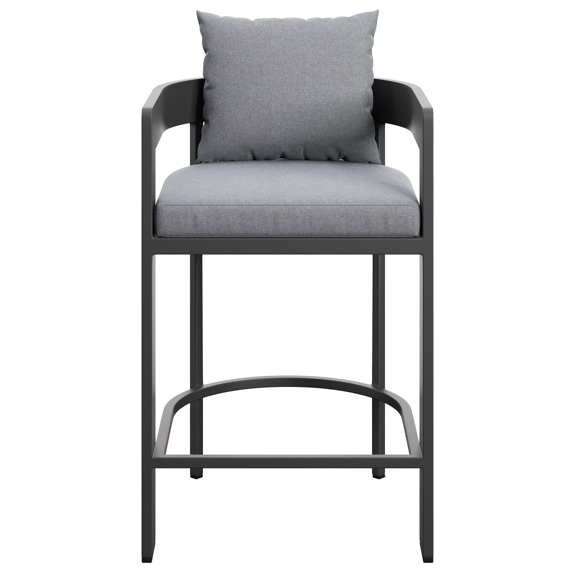 Modway Tahoe Outdoor Bar Stool, Gray, large