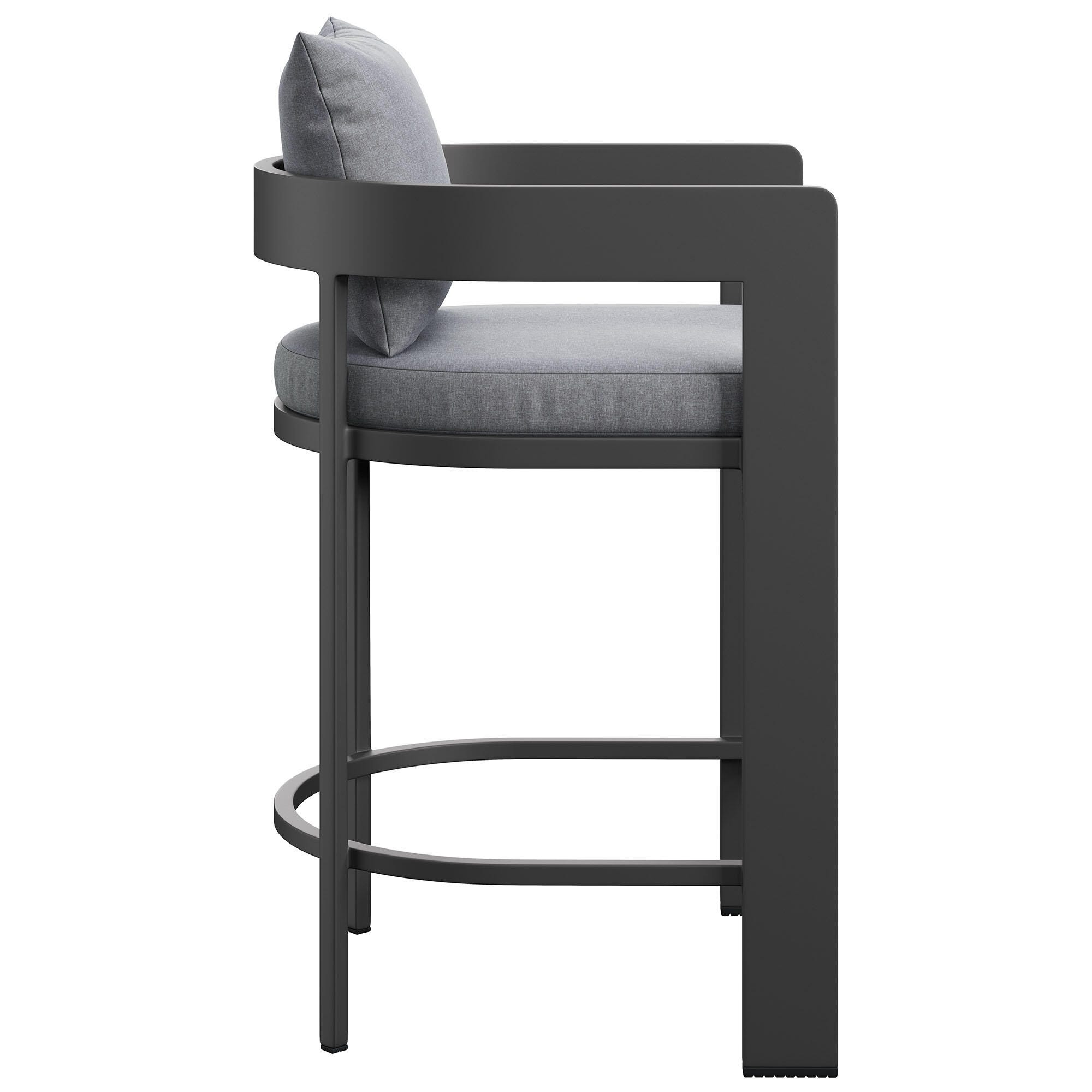Modway Tahoe Outdoor Bar Stool, Gray, large