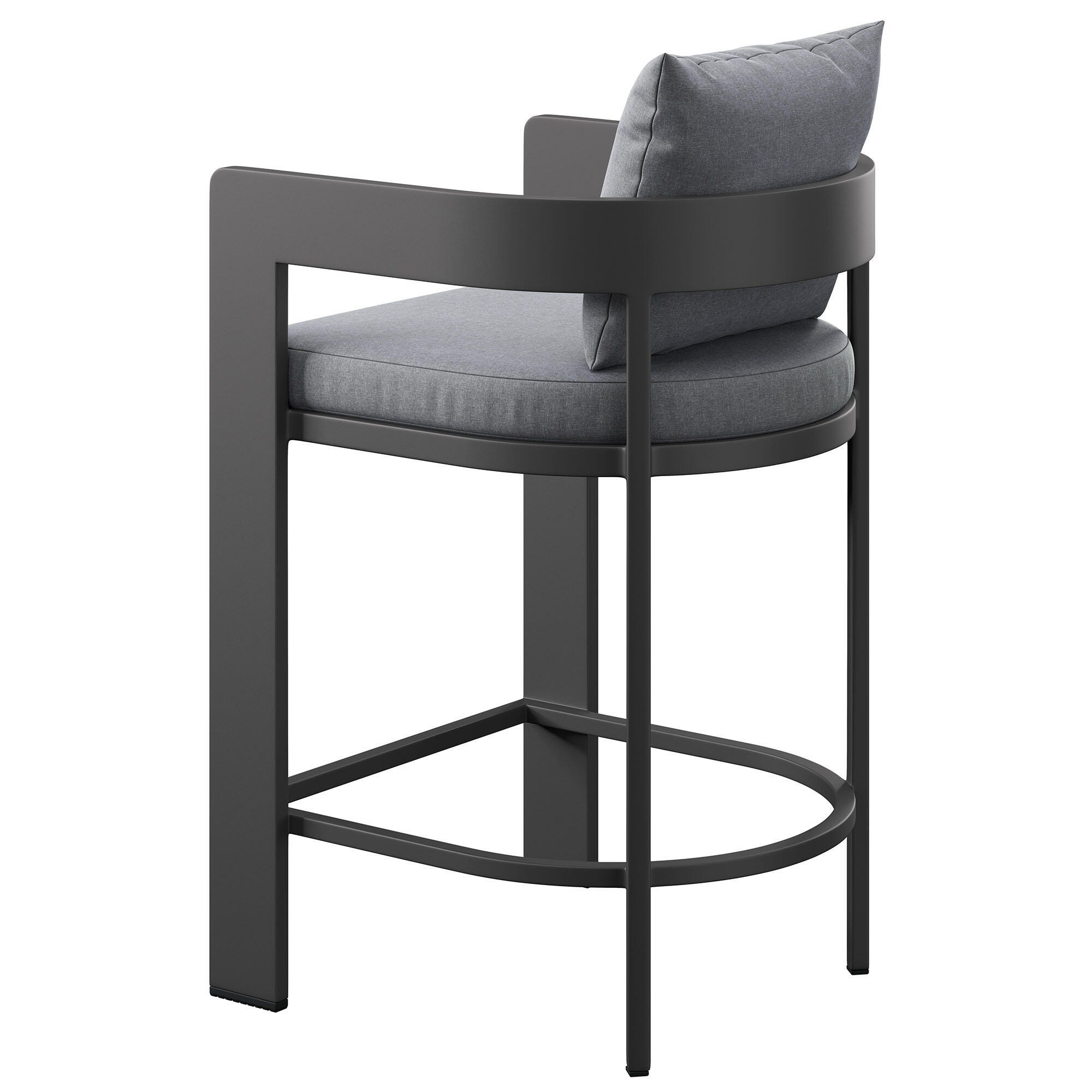 Modway Tahoe Outdoor Bar Stool, Gray, large