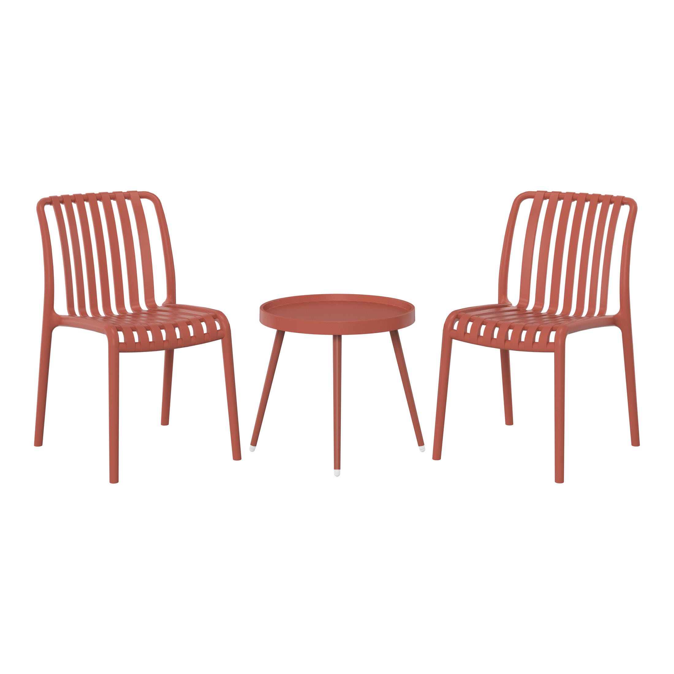Westin Furniture Celestine Outdoor Side Table and 2 Chairs, Red, large