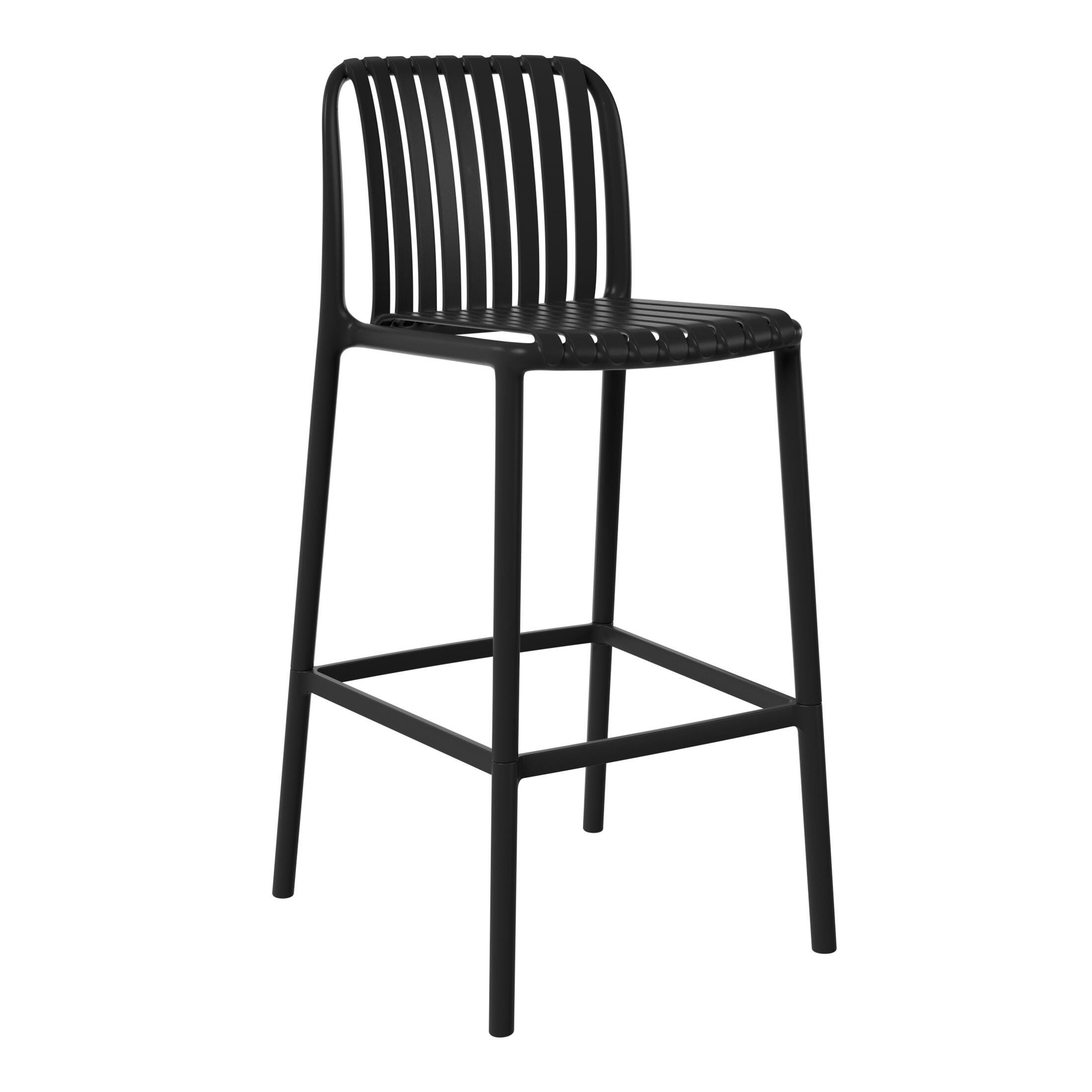 Westin Furniture Soleil Outdoor Bar Stool (Set of 2), Black, large