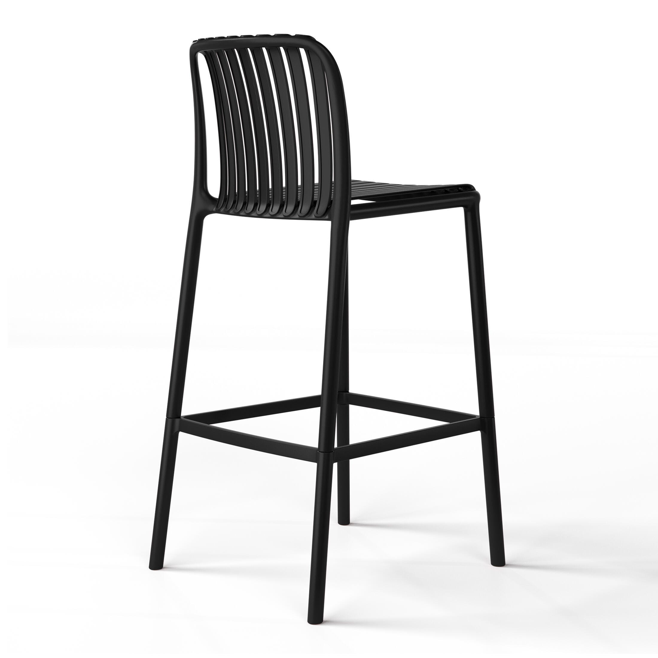Westin Furniture Soleil Outdoor Bar Stool (Set of 2), Black, large