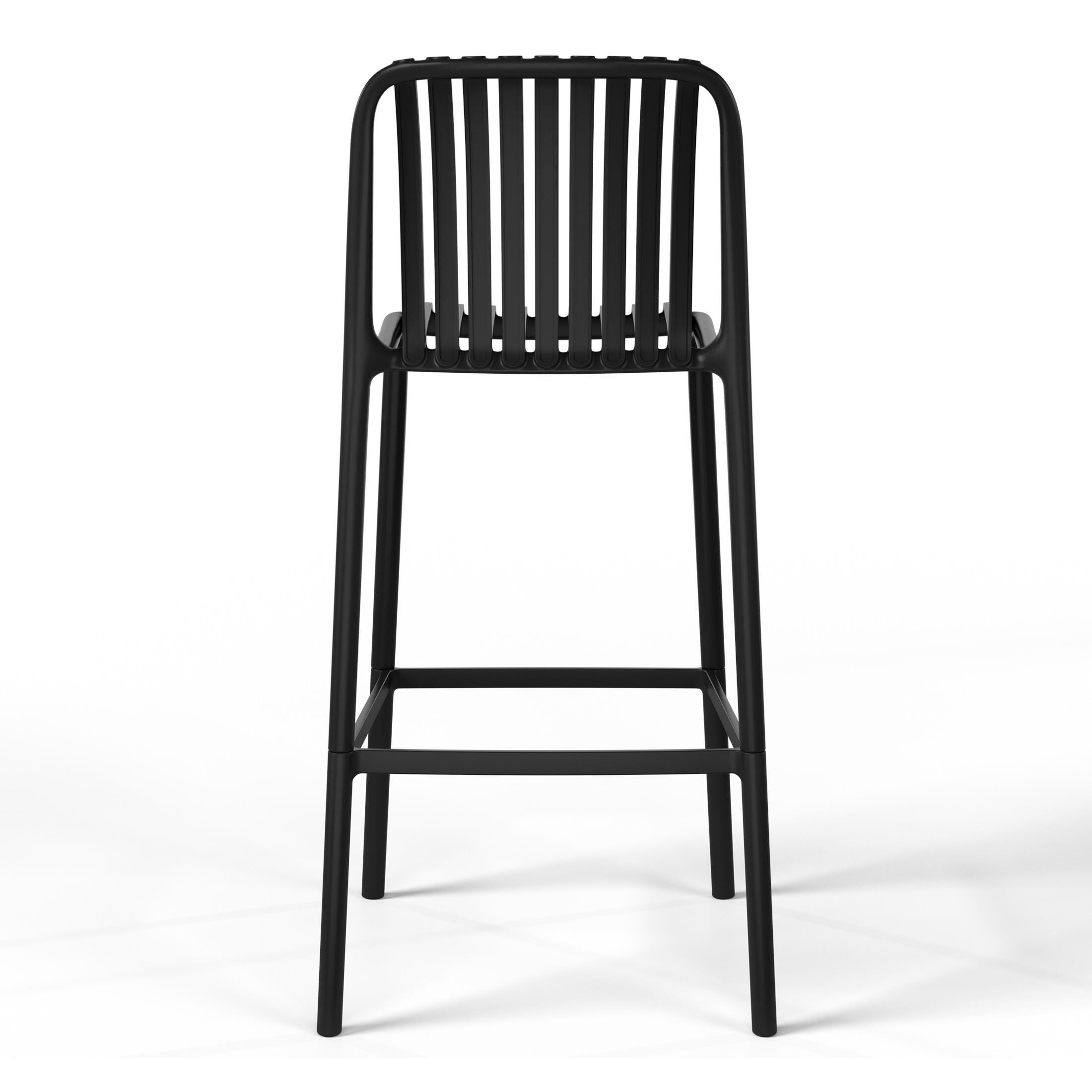 Westin Furniture Soleil Outdoor Bar Stool (Set of 2), Black, large