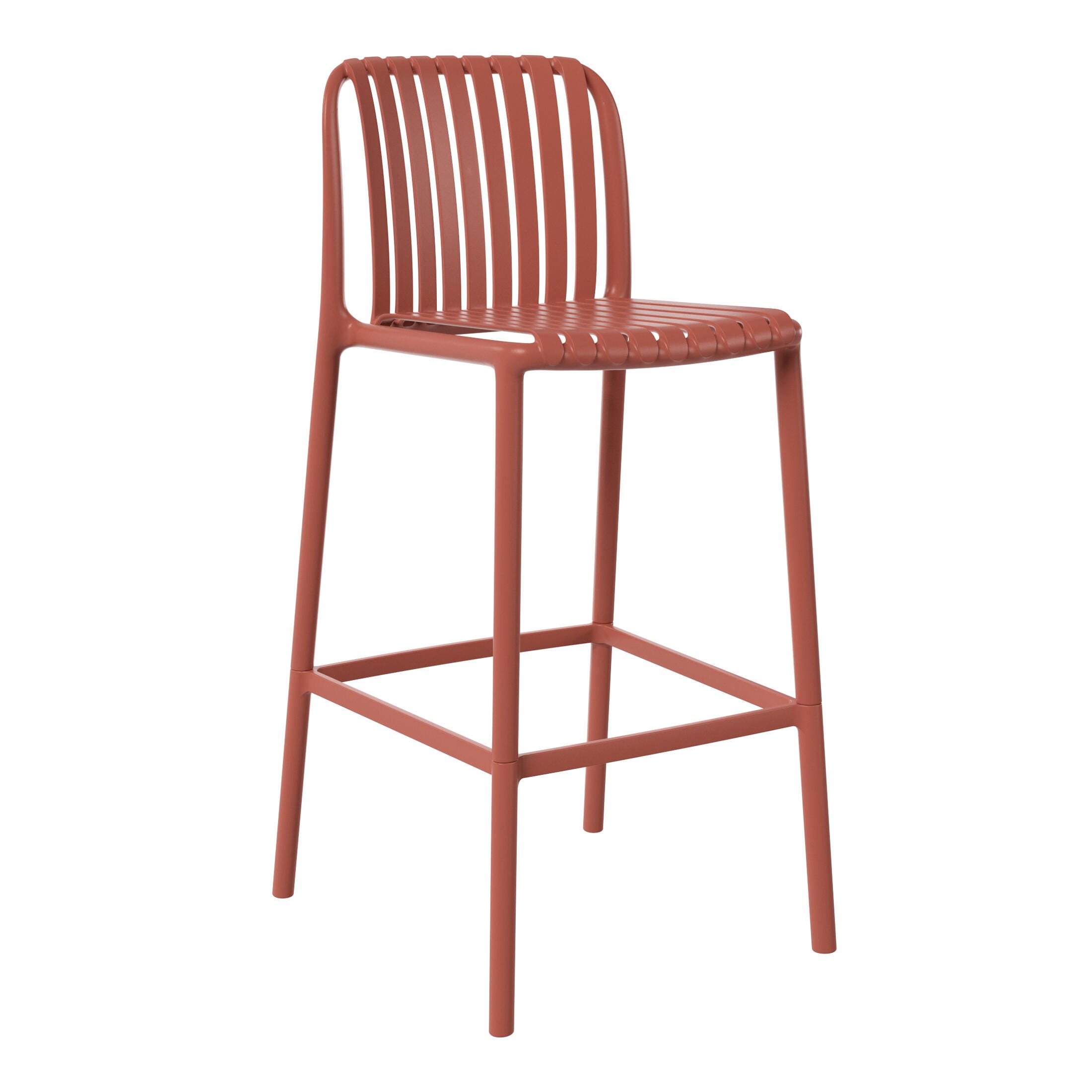 Westin Furniture Soleil Outdoor Bar Stool (Set of 2), Red, large