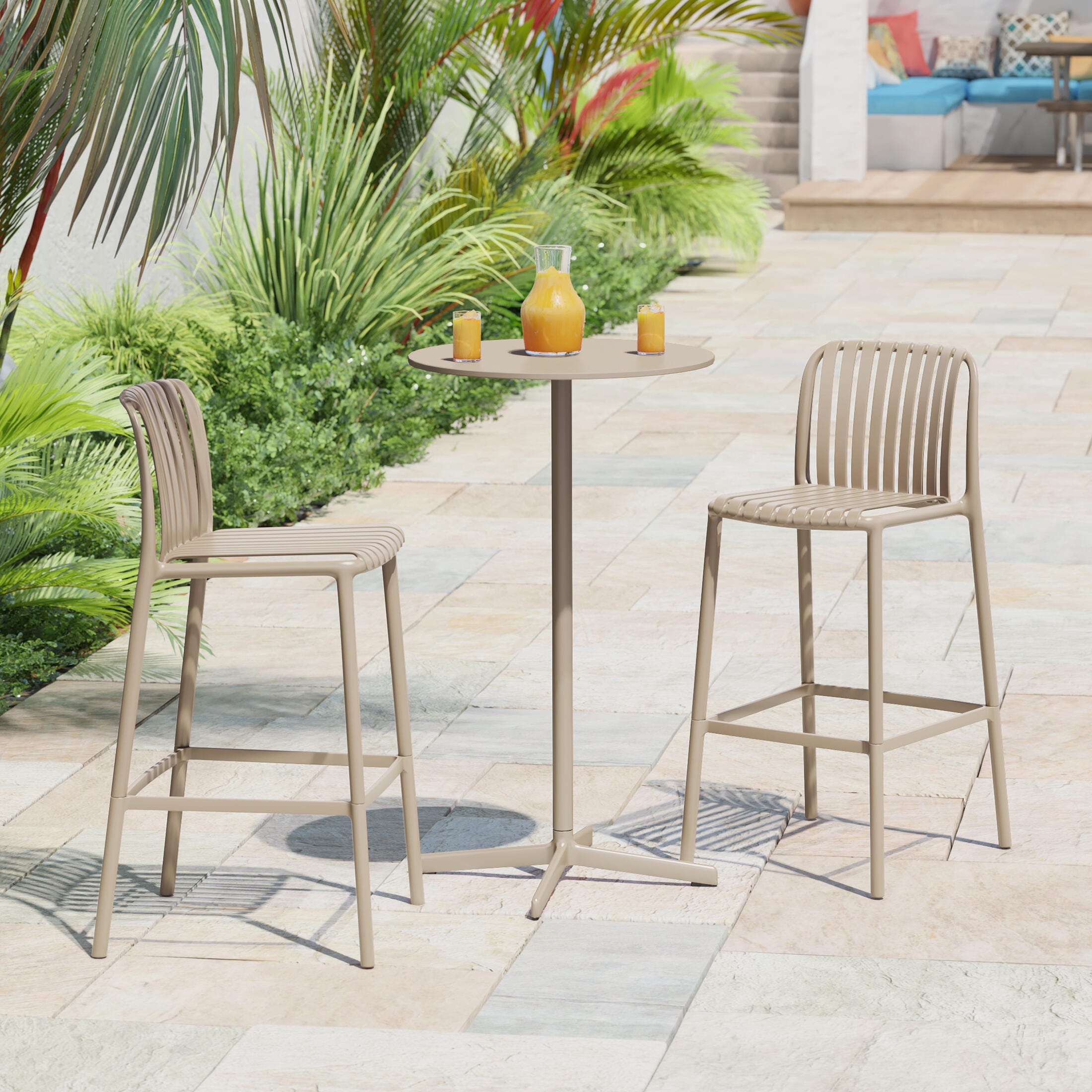 Westin Furniture Soleil Outdoor Bar Stool (Set of 2), Sand, rollover