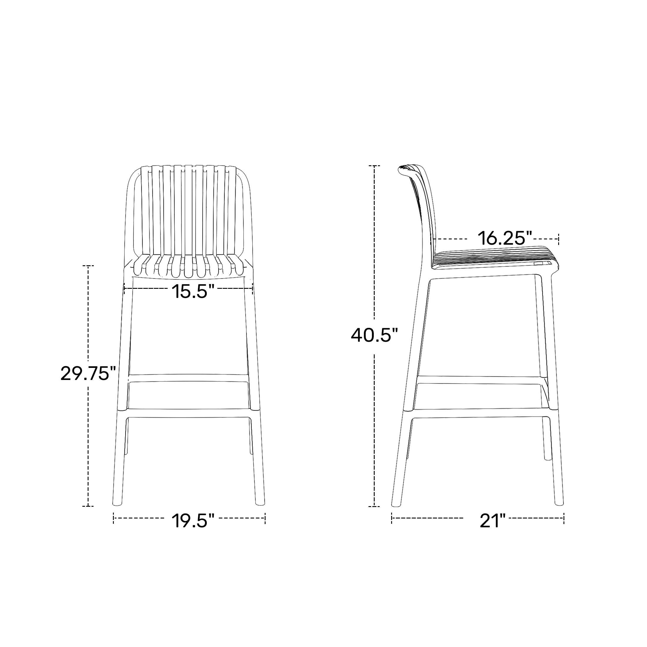 Westin Furniture Soleil Outdoor Bar Stool (Set of 2), Turquoise, large