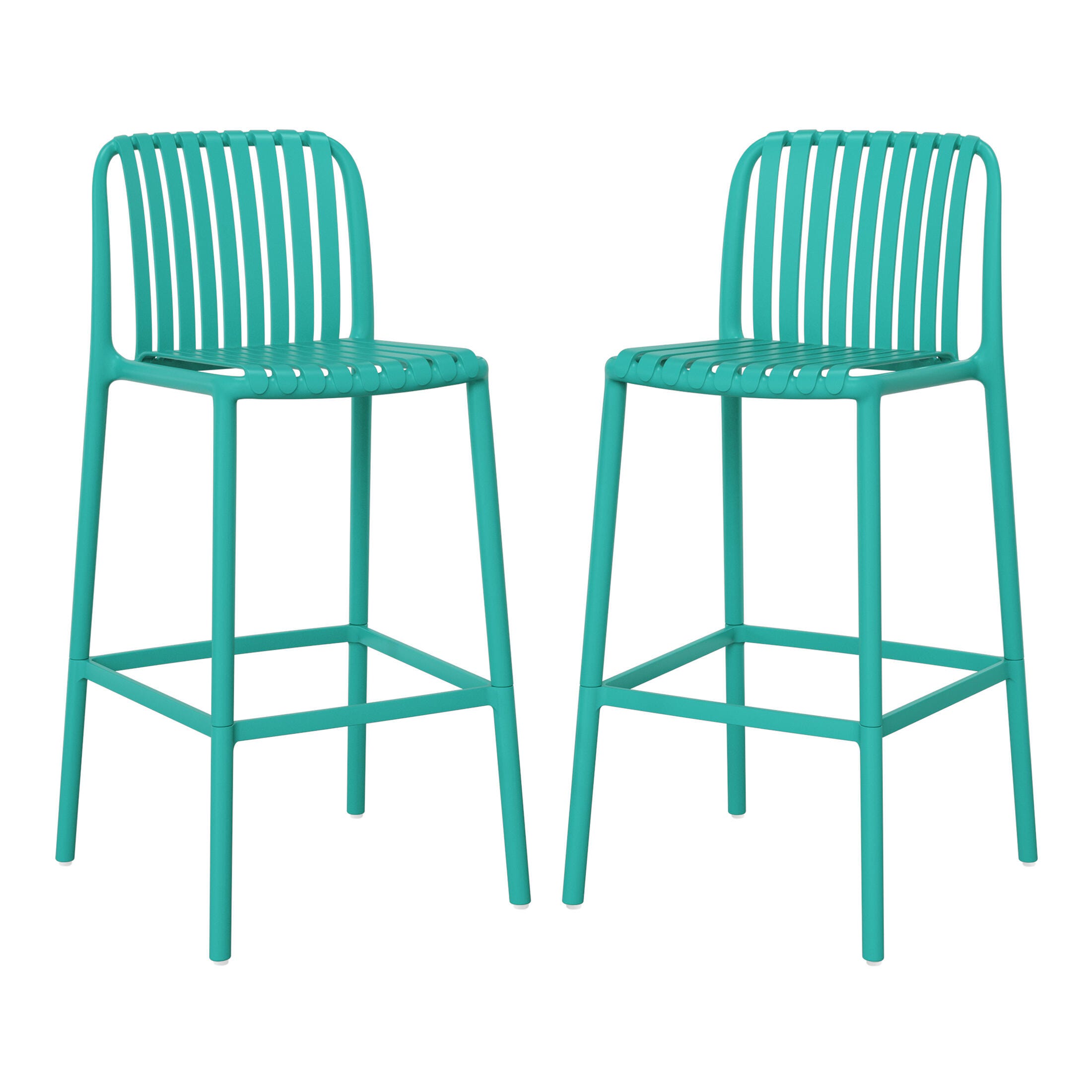 Westin Furniture Soleil Outdoor Bar Stool (Set of 2), Turquoise, large