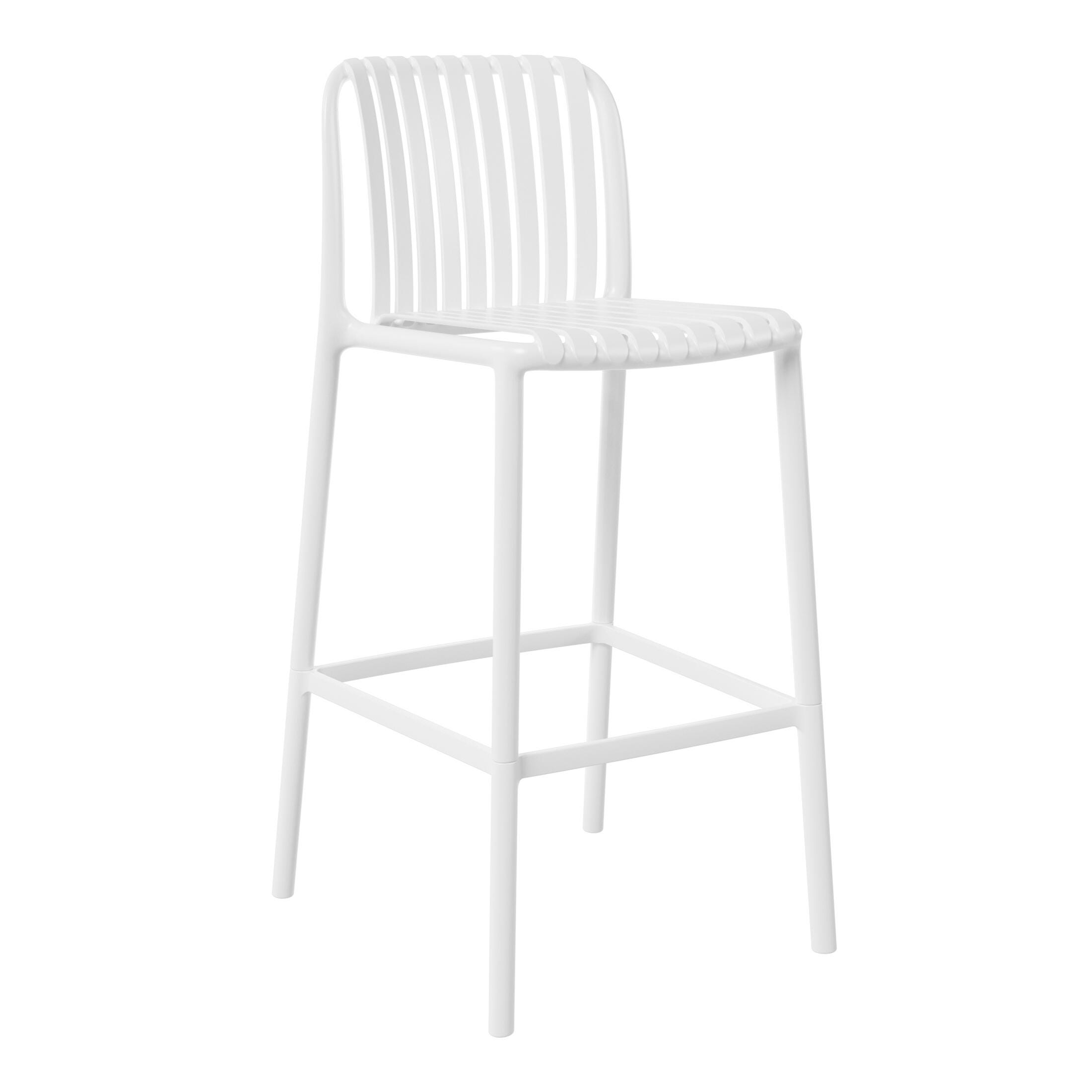 Westin Furniture Soleil Outdoor Bar Stool (Set of 2), White, large
