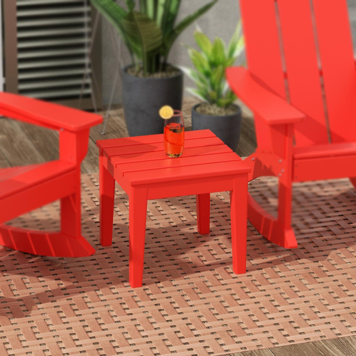 Westin Furniture Shoreside Outdoor Side Table, Red, rollover
